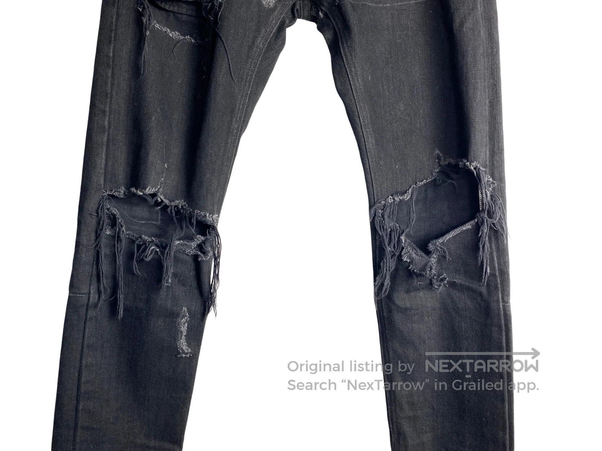 Fear of God FEAR OF GOD Destroyed Black Denim Pants Size US 29 - 6 Thumbnail