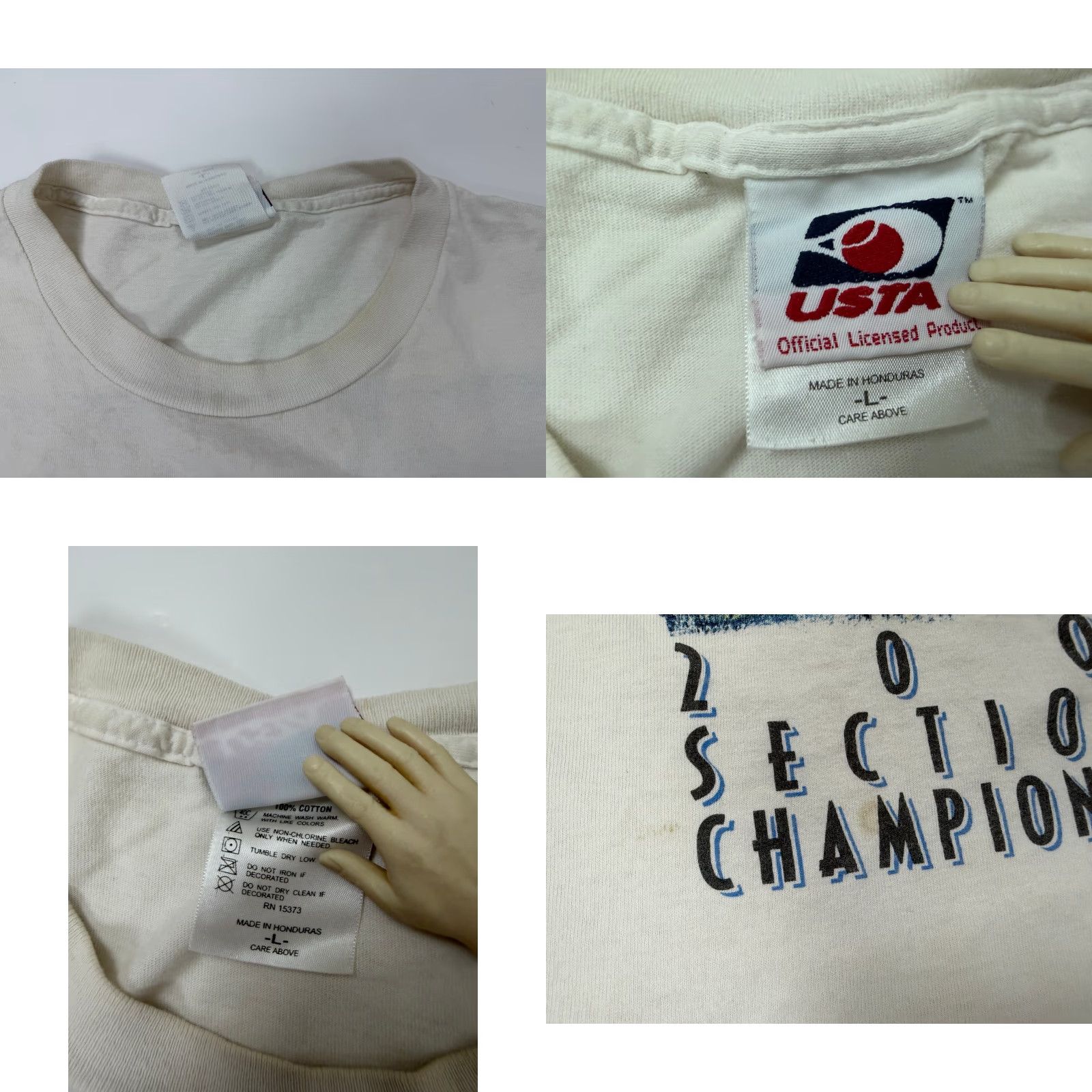Vintage VINTAGE USTA Tennis Shirt Men L White 2000s 90s Sports Short Sleeve Crew Neck Graphic Print T-Shirt Size US L / EU 52-54 / 3 - 9 Thumbnail