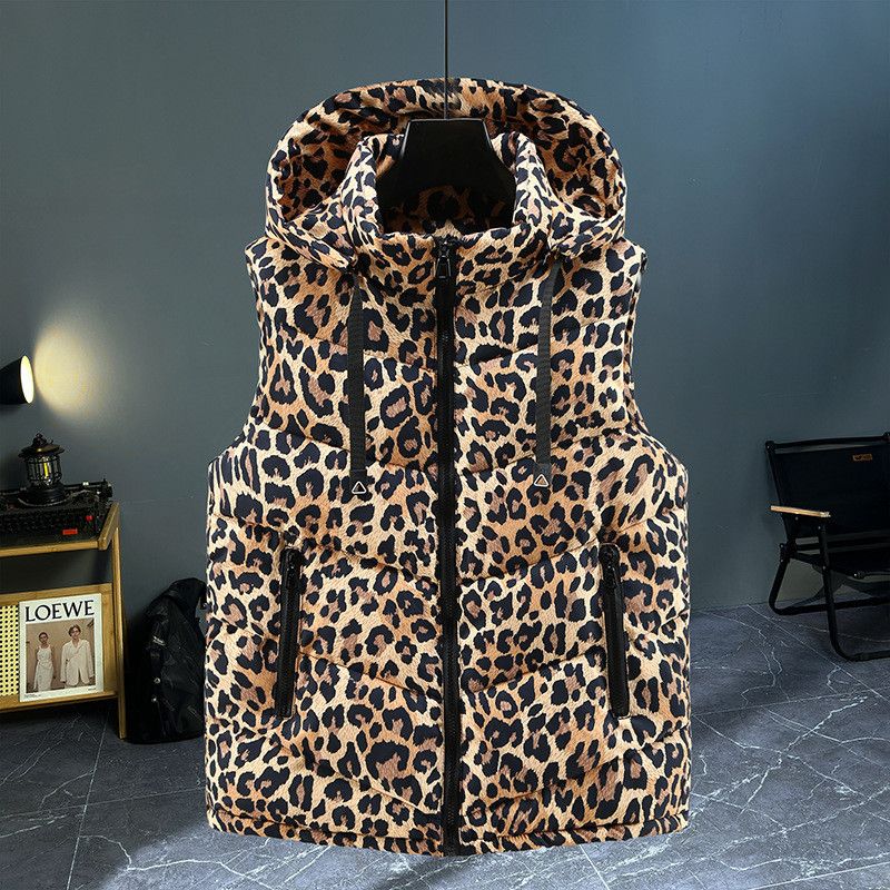 Japanese Brand × Vintage Leopard cotton padded hooded vest Size US L / EU 52-54 / 3 - 1 Thumbnail