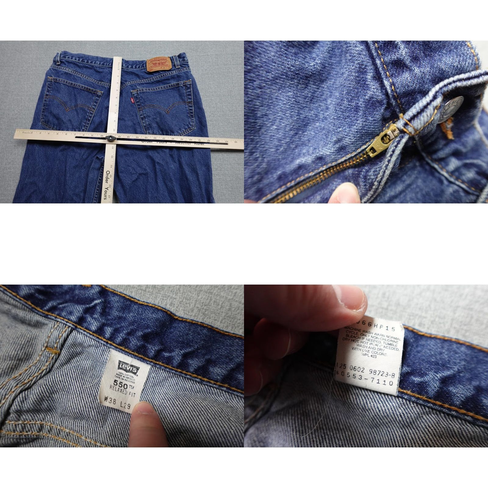 Levi's VINTAGE Levi's 550 Jeans Mens 38x29 Regular Dark Wash Blue 5-Pocket Denim Tapered Relaxed Fit Shoes? Size US 38 / EU 54 - 8 Thumbnail