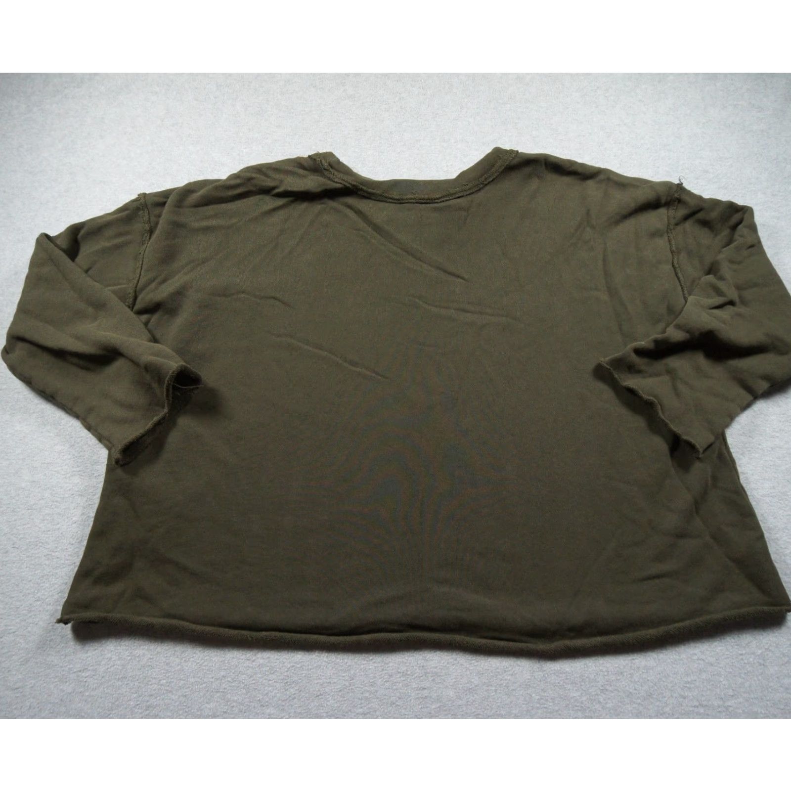 Eileen Fisher Eileen Fisher Sweatshirt Womens XL Green Cropped Crewneck Raw Edge Ladies Size XL / US 12-14 / IT 48-50 - 5 Thumbnail