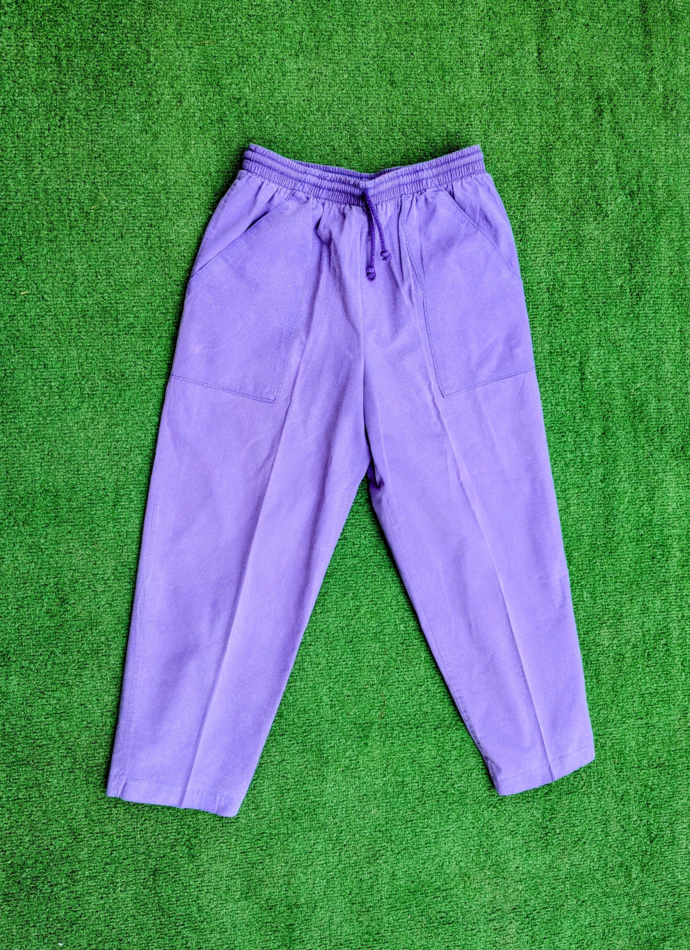 Other Vintage North End 1980s Lilac Made in USA Cotton Relax Pants Size 26" / US 2 / IT 38 - 1 Thumbnail