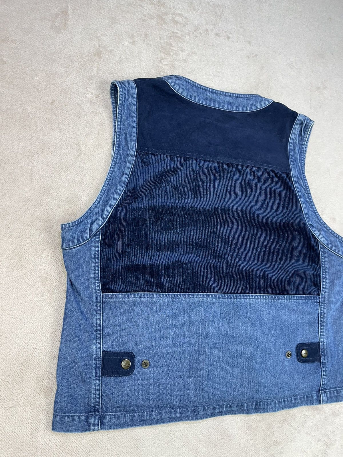 Lancel Vintage LANCEL Embroidered Logo Denim Vest Size US L / EU 52-54 / 3 - 5 Thumbnail