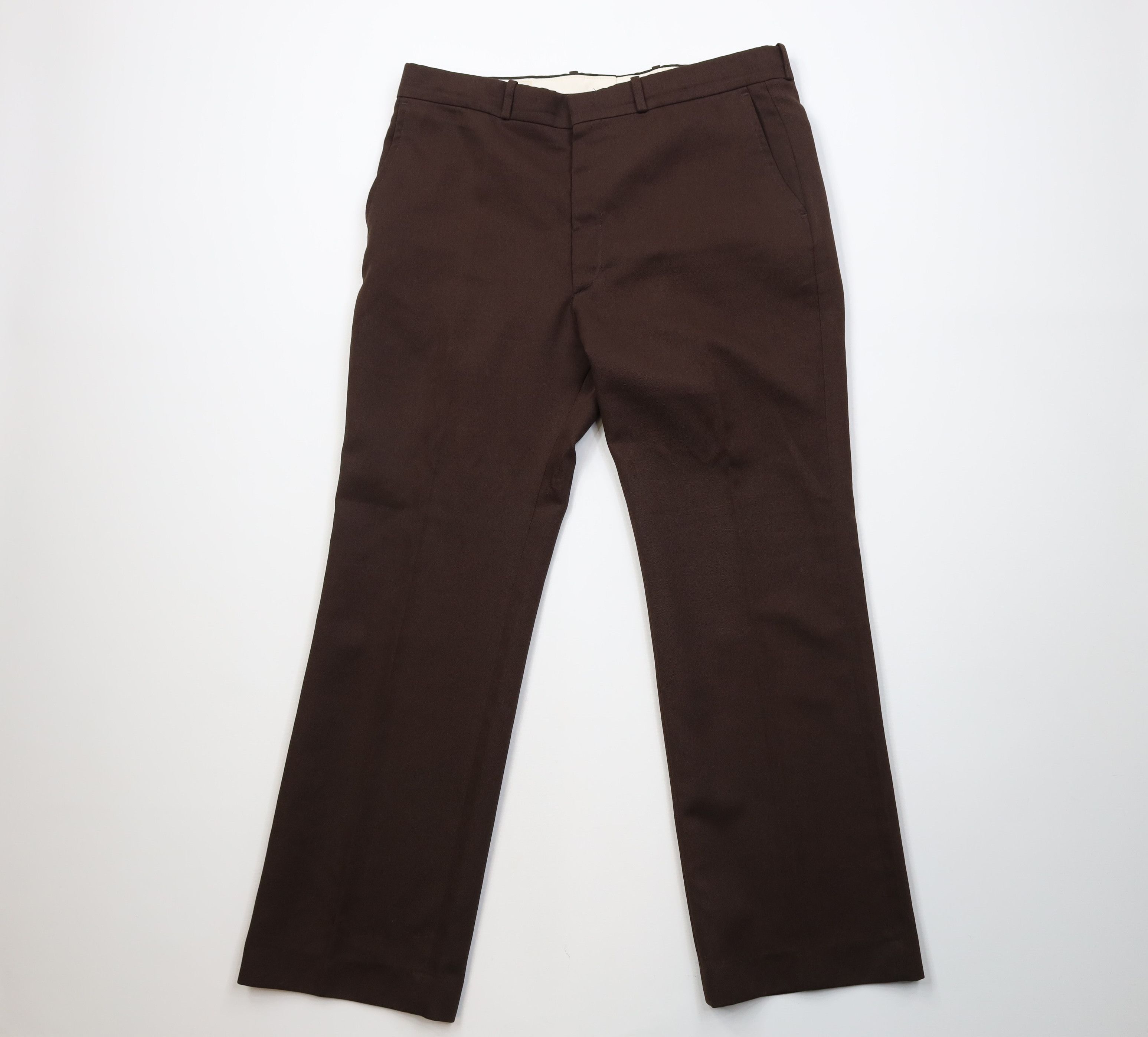 Vintage Vintage 70s Streetwear Flared Wide Leg Chino Pants Brown USA Size US 36 / EU 52 - 1 Thumbnail