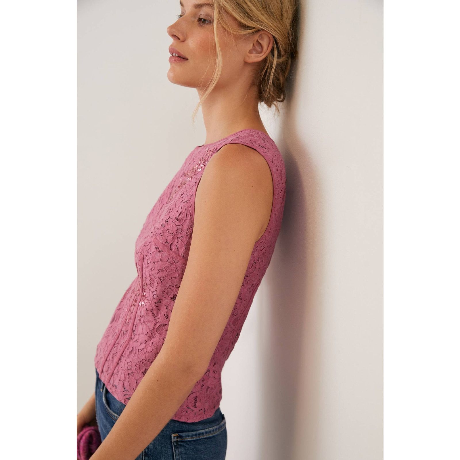 Anthropologie New Anthropologie Soraya Sequined Blouse $118 Floral Lace Size S / US 4 / IT 40 - 3 Thumbnail