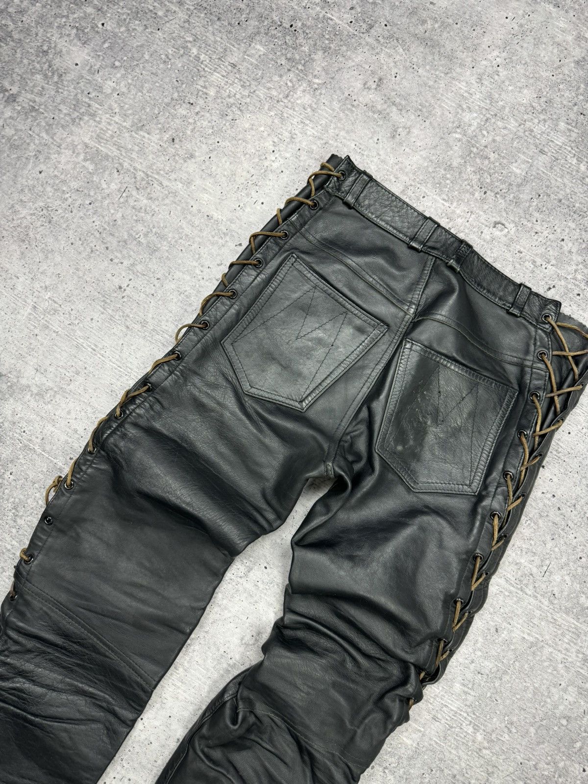 Genuine Leather × Vintage Vintage 90’s Y2K Style Casual Cowboy Genuine Leather Pants Size US 31 - 21 Thumbnail