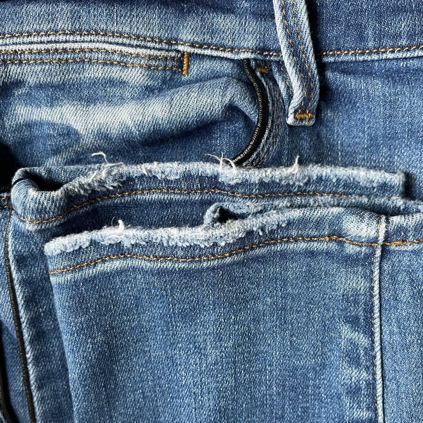 Frame Frame Le High Skinny Jean 32 Medium Wash Piping Accent Denim Size 34" / US 12 / IT 48 - 4 Thumbnail