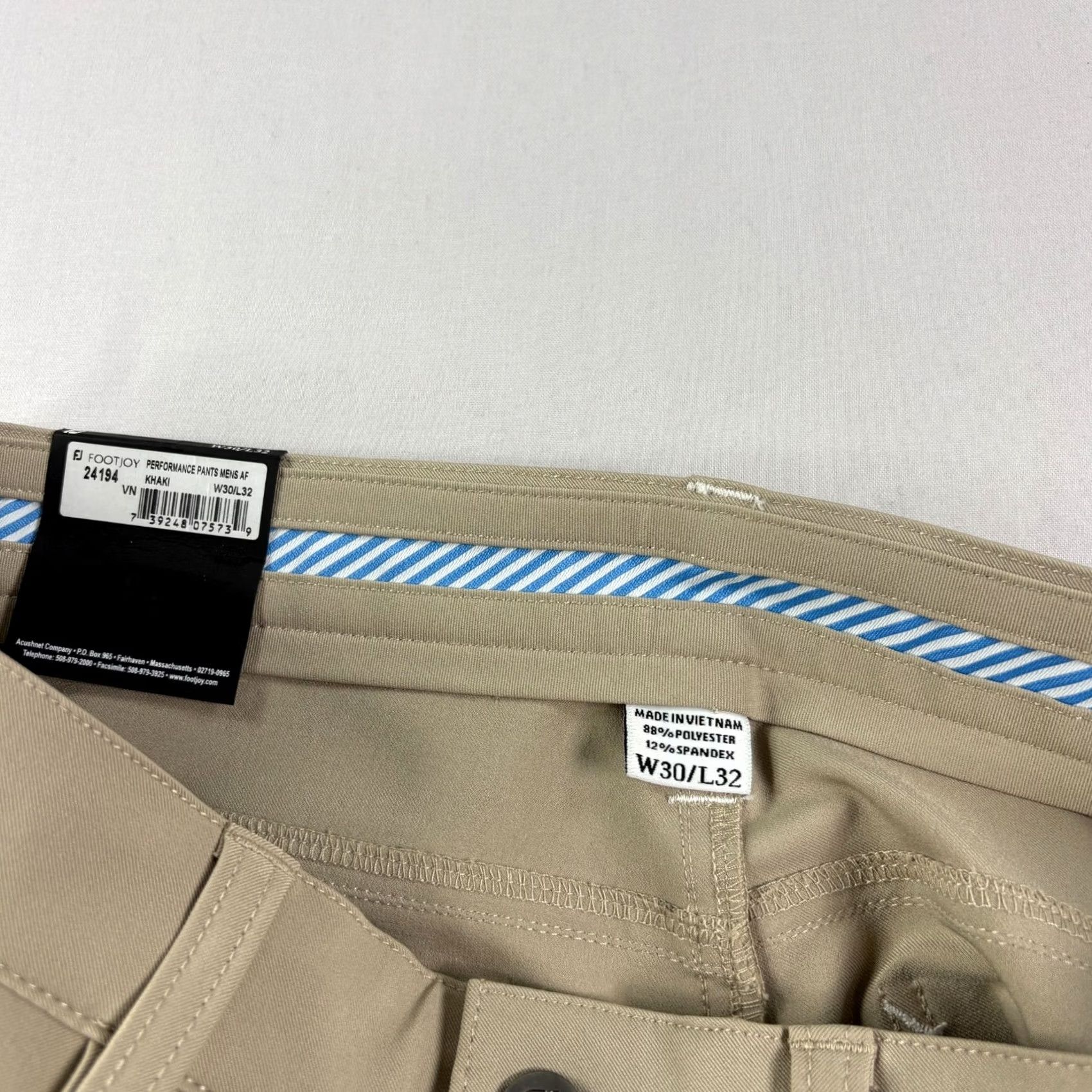 Footjoy FootJoy Pants Mens 30x32 Beige Chino Athletic Stretch NEW Athletic Fit Flat Front Casual 30 Jeans? Size US 30 / EU 46 - 5 Thumbnail