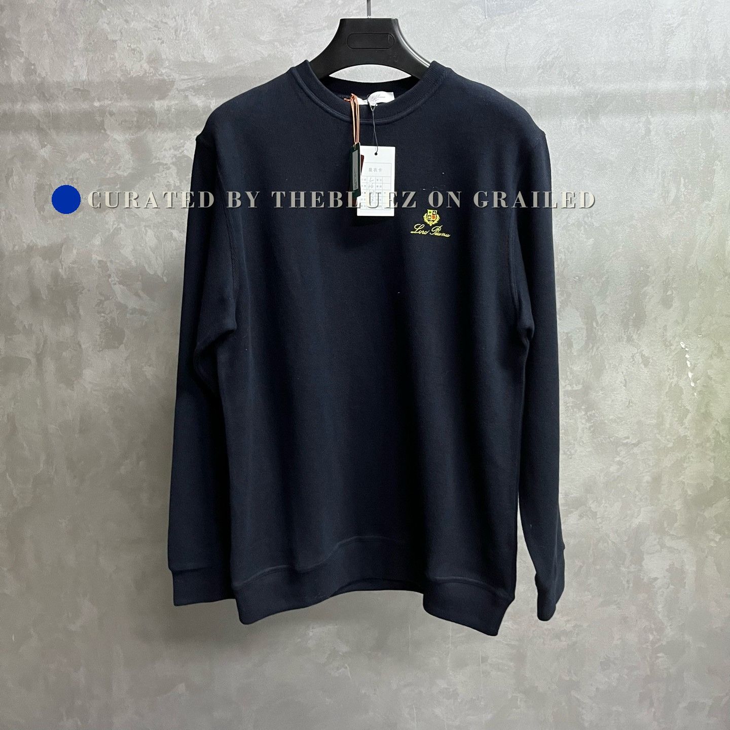 Loro Piana Loro Piana Dark Blue Embroidered Crewneck Sweatshirt Size US L / EU 52-54 / 3 - 1 Thumbnail