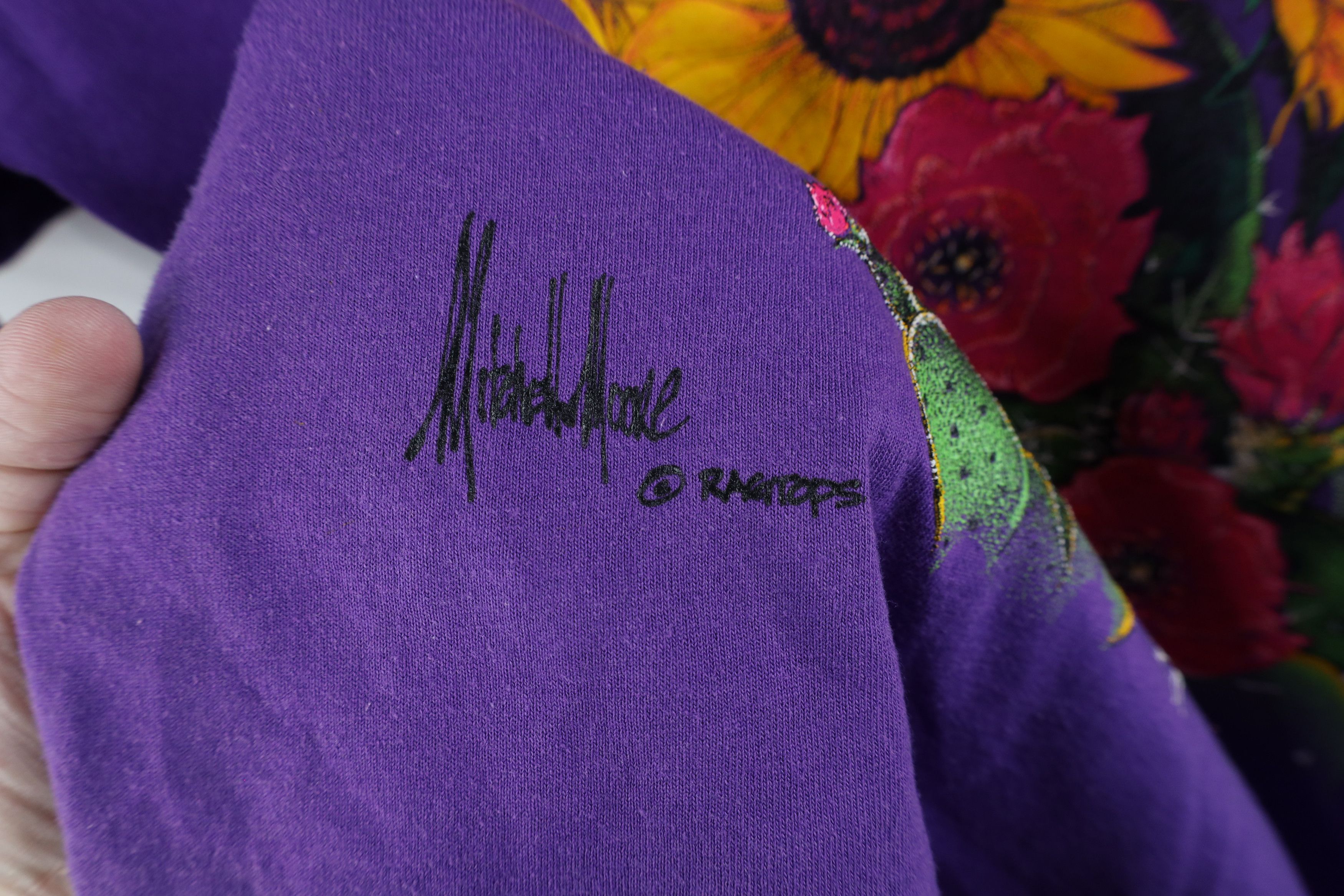 Vintage Vintage 90s Country Primitive Hummingbird Flower T-Shirt Size XL / US 12-14 / IT 48-50 - 5 Thumbnail