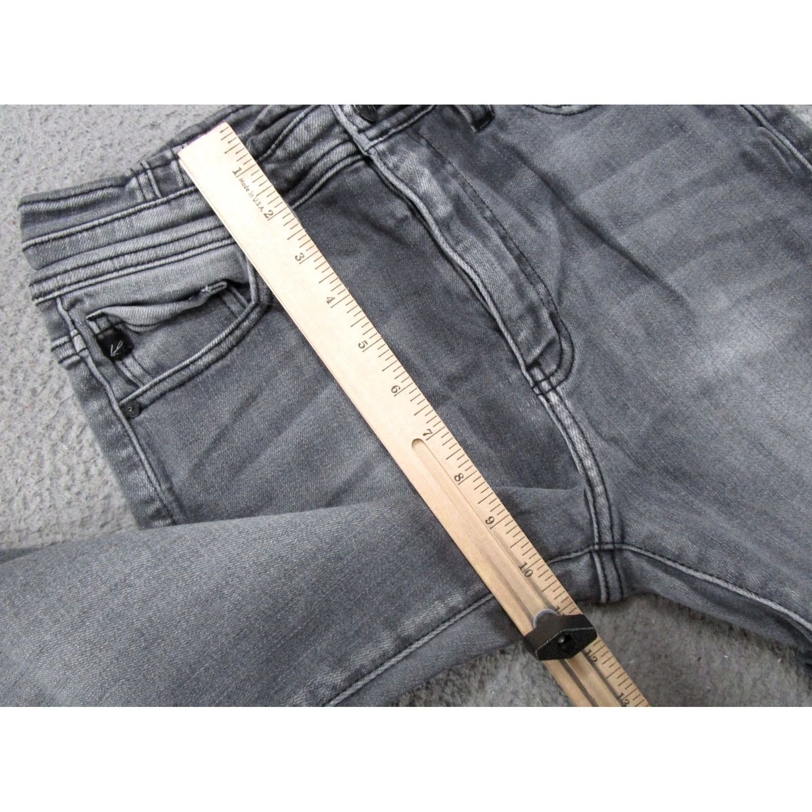 Vintage Kancan Jeans Womens Gray Stretch Denim High Rise Distressed Ankle Size 28 Regular 5-Pocket Penny? Size 28" / US 6 / IT 42 - 7 Thumbnail