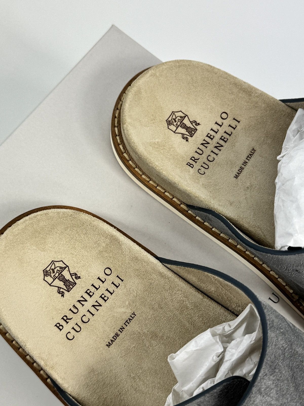Brunello Cucinelli TWO STRAP SLIP ON SUEDE SANDALS Size US 10 / EU 43 - 3 Thumbnail