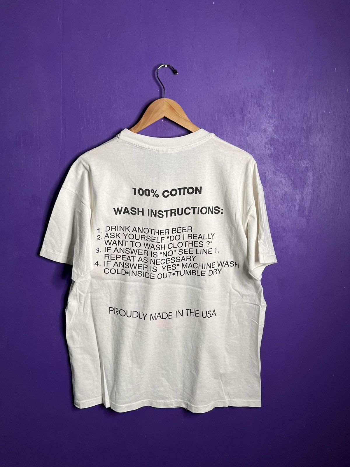 Vintage Vintage 90s Tricky dicks wash instructions t-shirt Size US XL / EU 56 / 4 - 2 Thumbnail