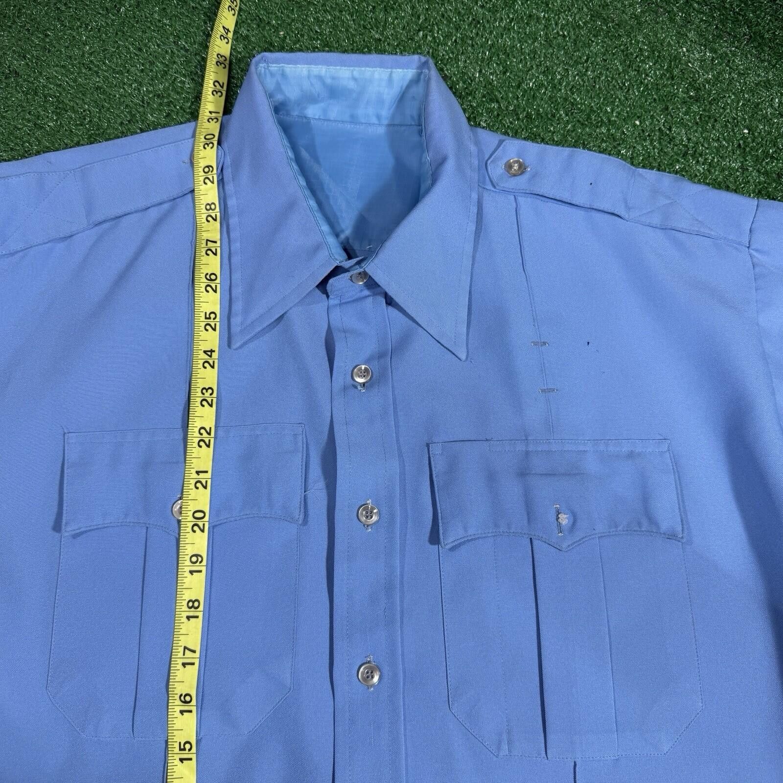 Other Vintage 70s 80s Blue Uniform Work Shirt XL Workwear Size ONE SIZE - 4 Thumbnail
