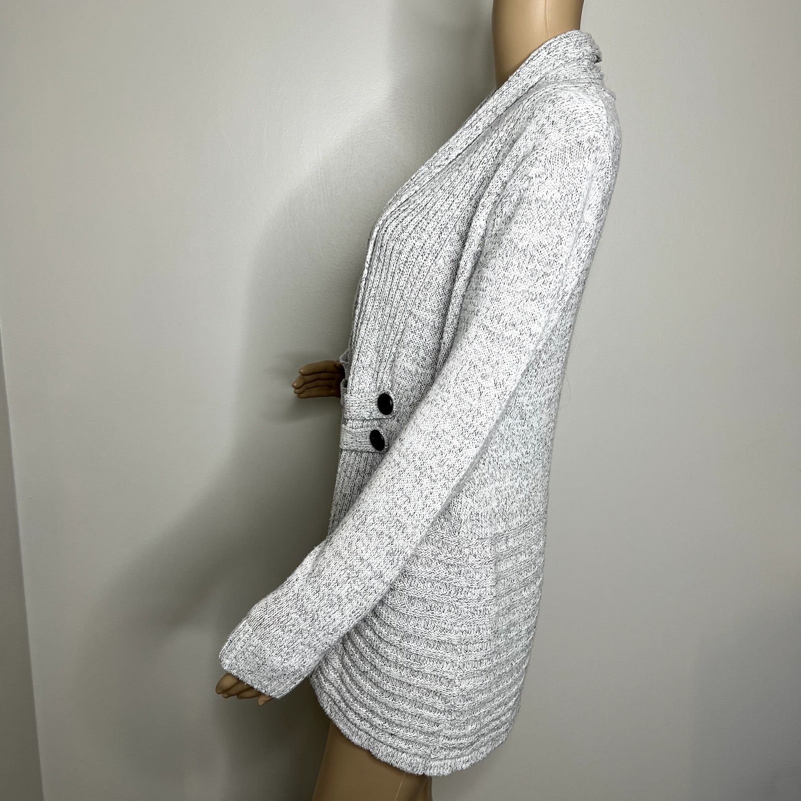 Other AB Studio Gray Open Front Knit Cardigan Sweater Size S / US 4 / IT 40 - 2 Thumbnail