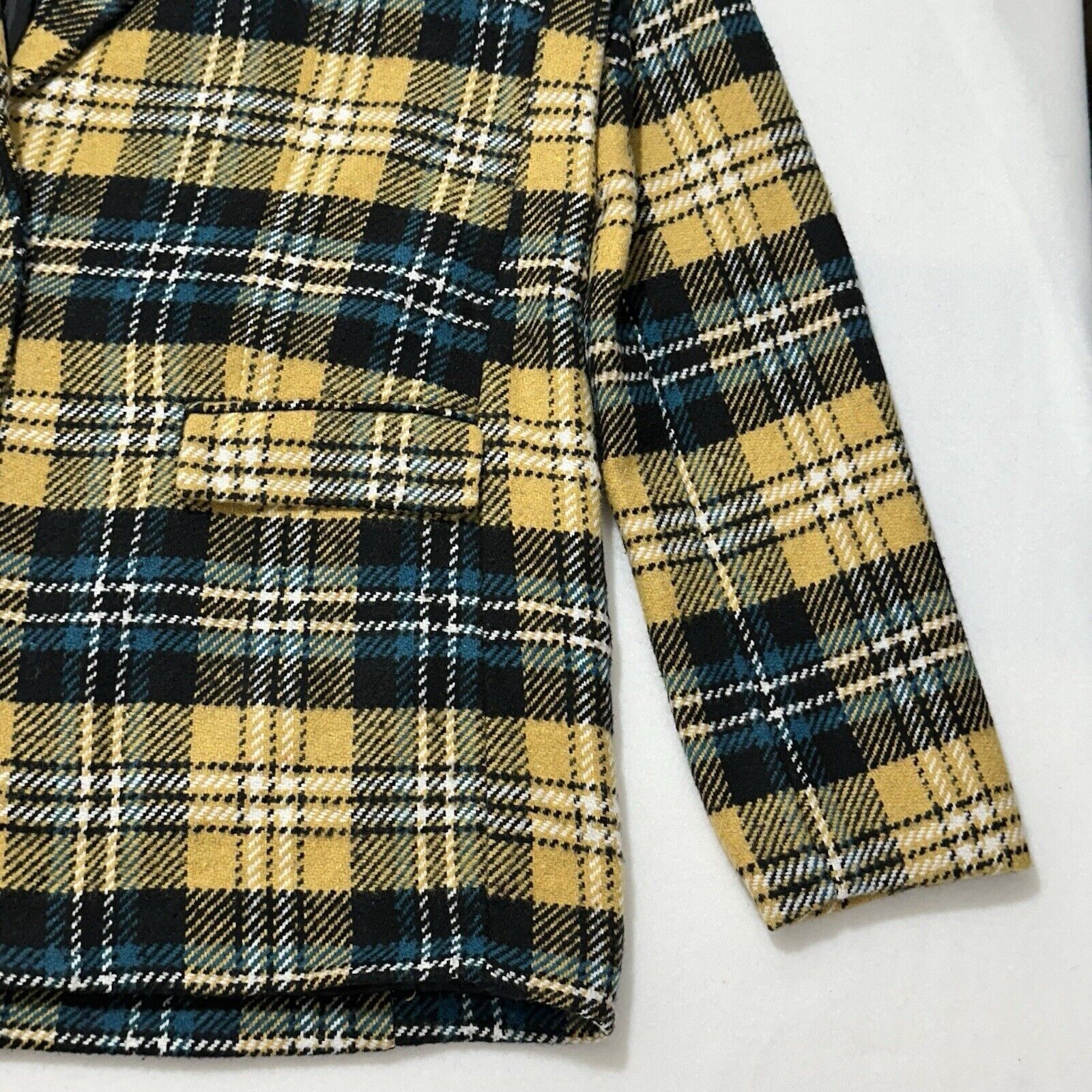 Other PrettyLittleThing Yellow Check Print Wool Blazer 8 Jacket Size M / US 6-8 / IT 42-44 - 4 Thumbnail