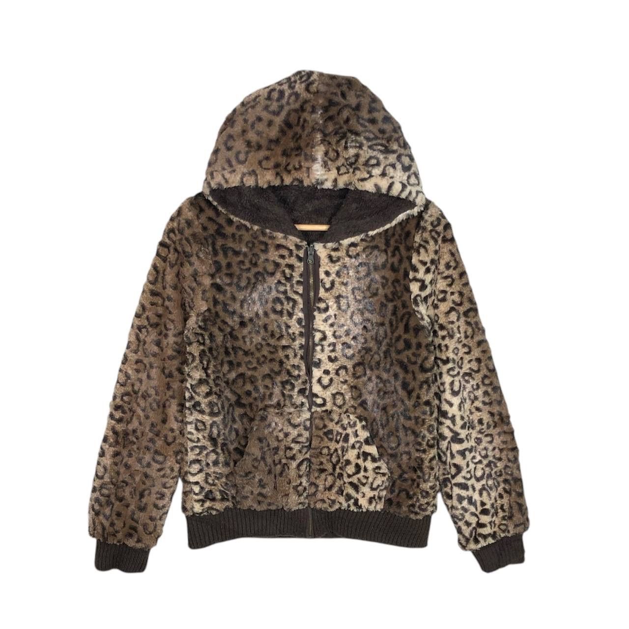 Vintage Reversible Leopard Faux Fur Hooded Jacket