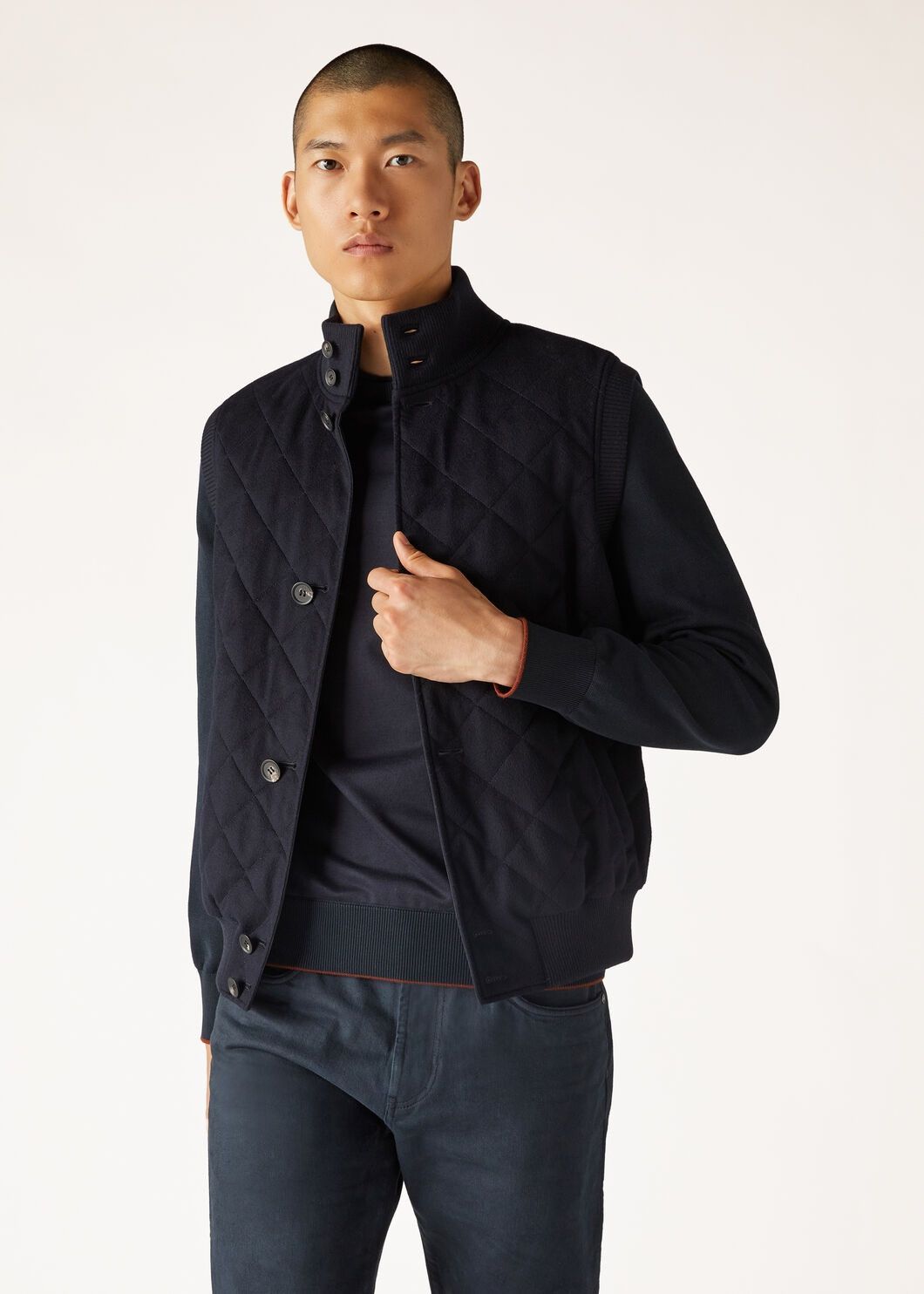 Loro Piana o1w1db10125 FAM9430 Carry Gilet Vest in Navy Blue Size US M / EU 48-50 / 2 - 2 Thumbnail