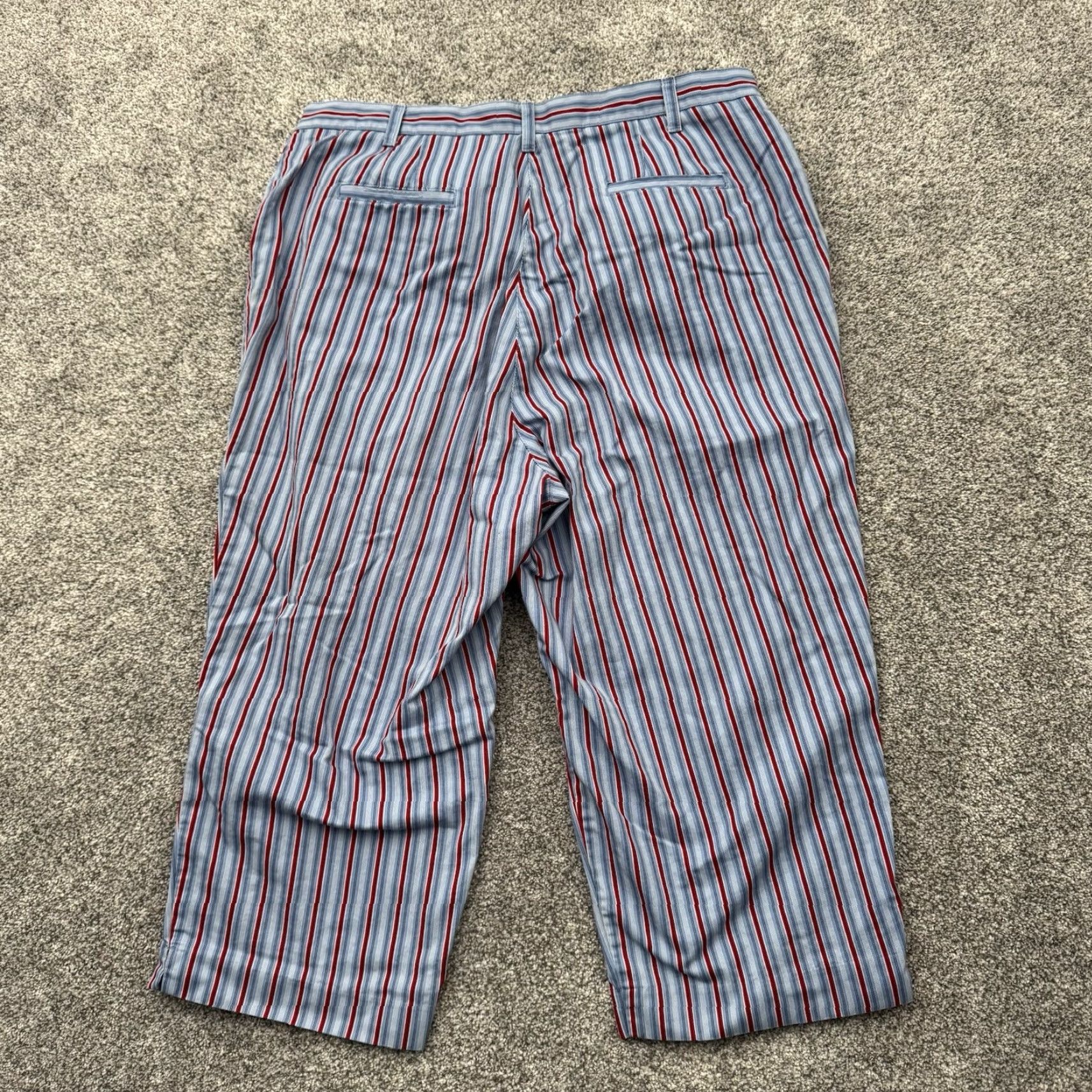 Vintage VINTAGE Capri Pants Womens 14P Petite Pinstriped Cotton 90s Preppy Office Business Pinstriped Straight Leg Pants Womens Size 36" / US 14 / IT 50 - 8 Thumbnail