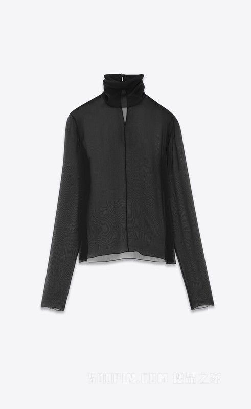 Saint Laurent Paris turtleneck blouse in silk muslin crepe Size XS / US 0-2 / IT 36-38 - 1 Thumbnail