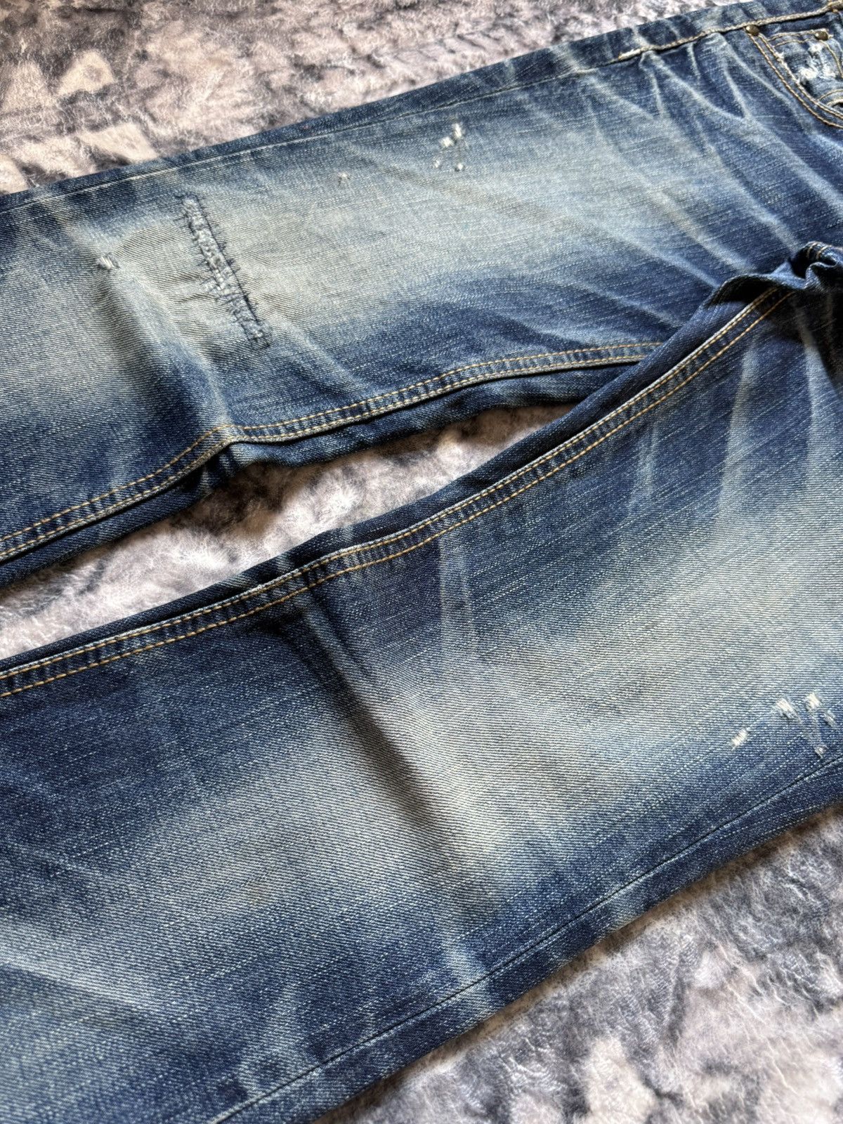 Hysteric Glamour × Japanese Brand Yoshitomo Lolita Japan Heavy Whisker Blossom Flare Jeans Size US 29 - 5 Thumbnail
