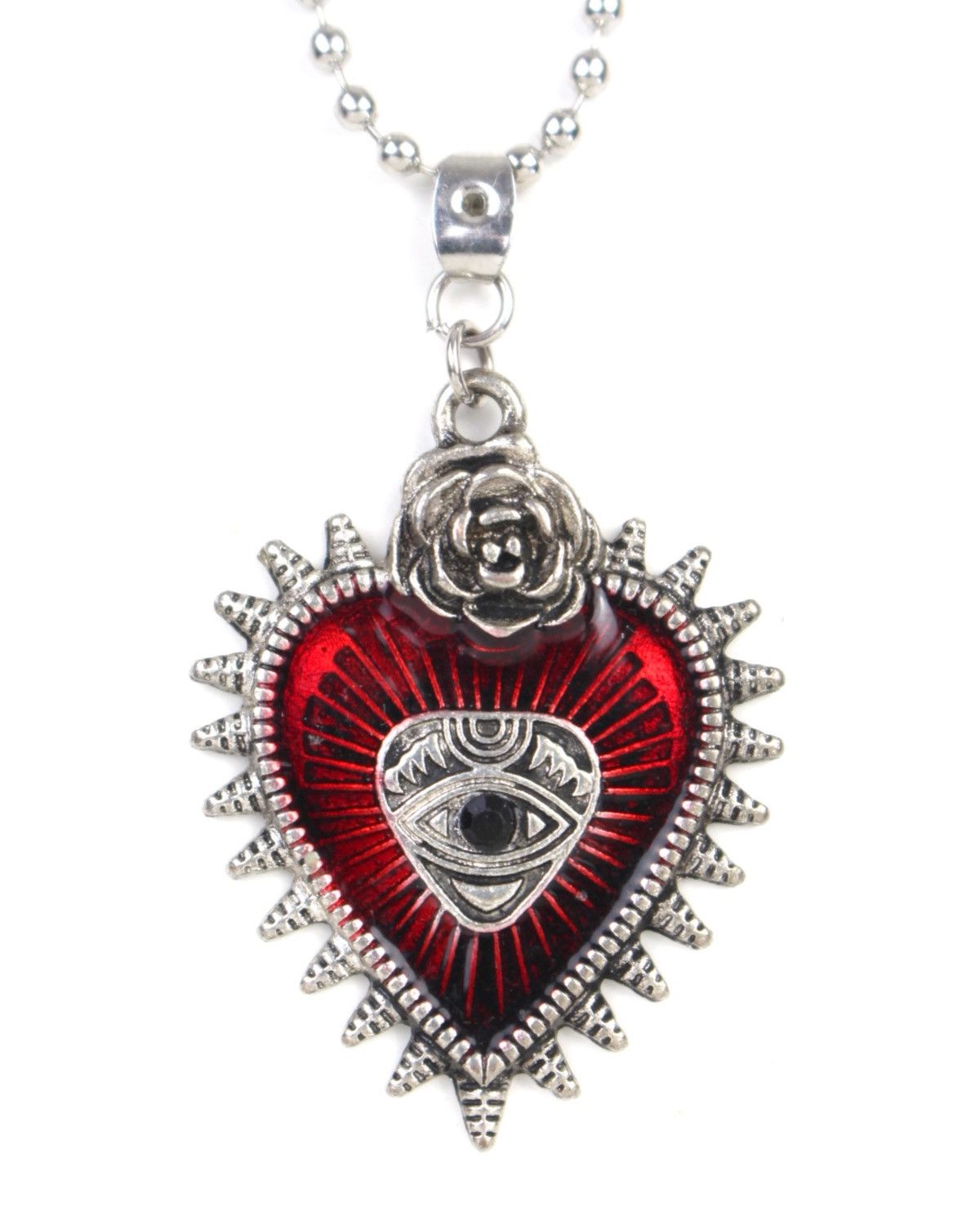 Japanese Brand 2000S JAPANESE MADE SACRED HEART “ALL-SEEING EYE” NECKLACE Size ONE SIZE - 1 Thumbnail