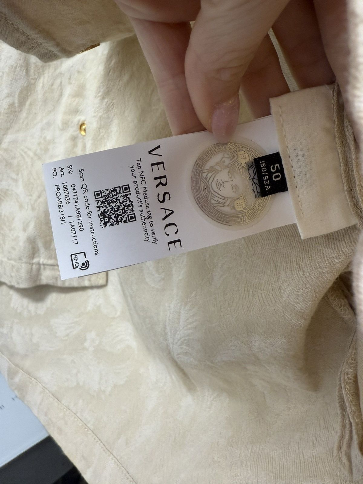Versace Versace Barocoo Jacquard Silhouette Short Sleeve Shirt Size US M / EU 48-50 / 2 - 5 Thumbnail