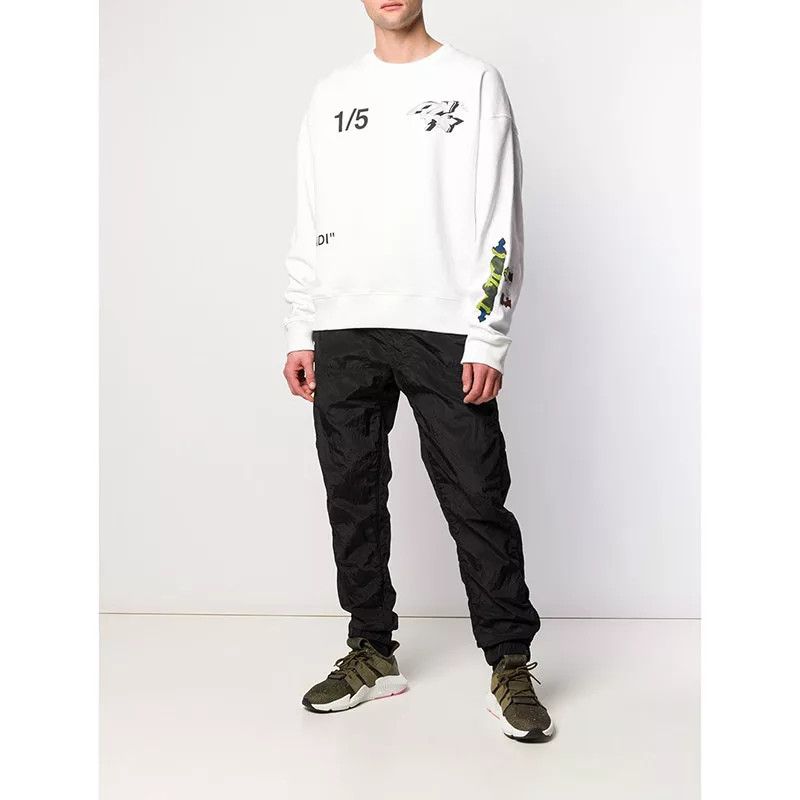 Off-White White Dondi Demon Graffiti Logo Oversized Sweatshirt Size US M / EU 48-50 / 2 - 4 Thumbnail