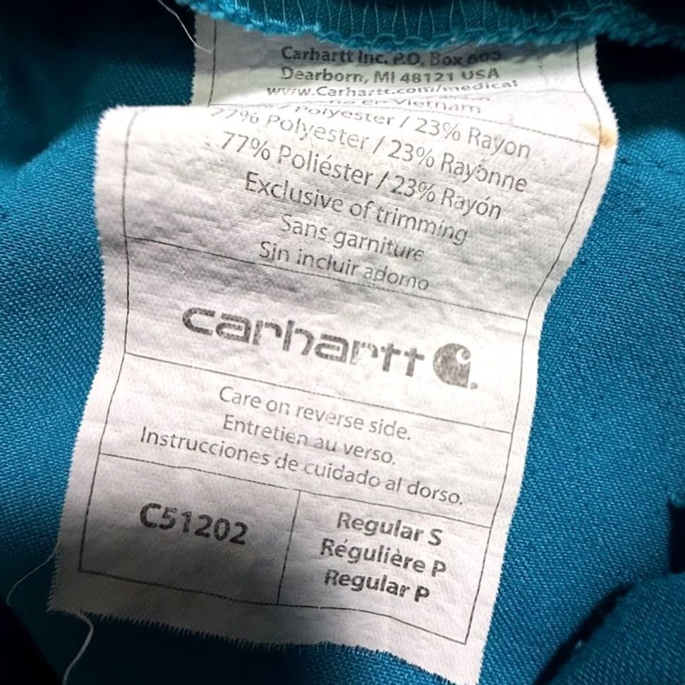 Carhartt Carhartt WorkFlex Scrub Pants Womens S Teal Drawstring Flare Leg Medical C51202 Size 28" / US 6 / IT 42 - 3 Thumbnail