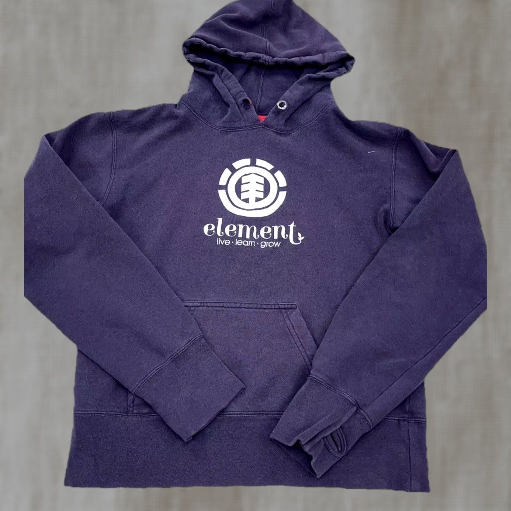 Element VINTAGE Element Hoodie Women L Purple White Embroidered Logo 90s Cartoon Graphic Print Raglan Sleeve Pockets Sweatshirt Sweater Fall Spring Winter Size L / US 10 / IT 46 - 1 Thumbnail