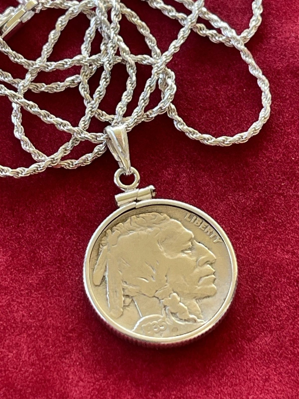 Designer × Vintage Vintage buffalo nickel coin pendant necklace Size ONE SIZE - 6 Thumbnail