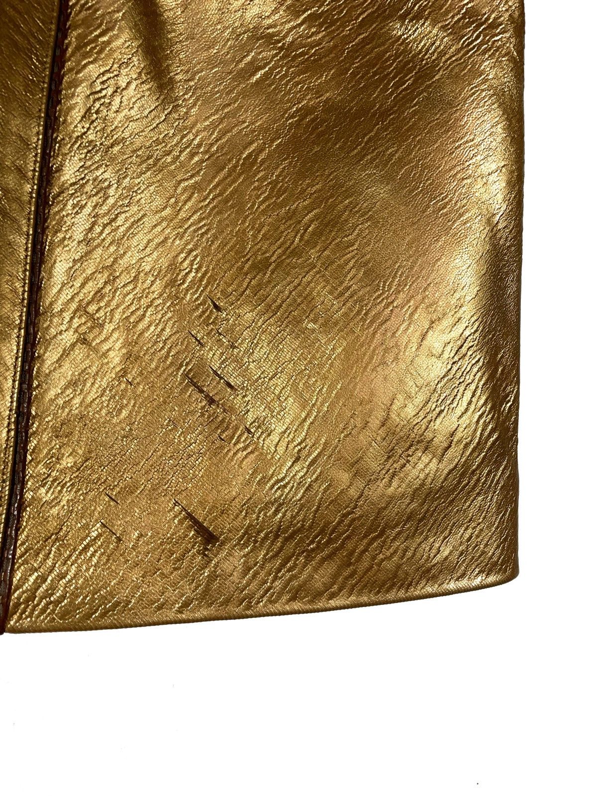 Fendi Fendi Gold Leather Skirt Size 40 Made in Italy Luxury Style Size 27" / US 4 / IT 40 - 8 Thumbnail