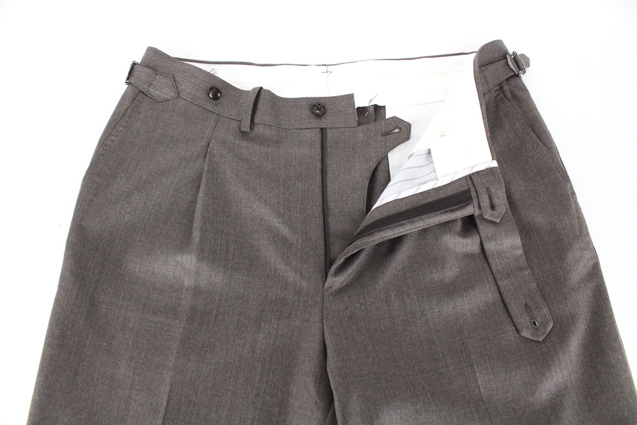 Suitsupply VIGO UK40L Brown Wool Pleated 72382 Size 40L - 3 Thumbnail