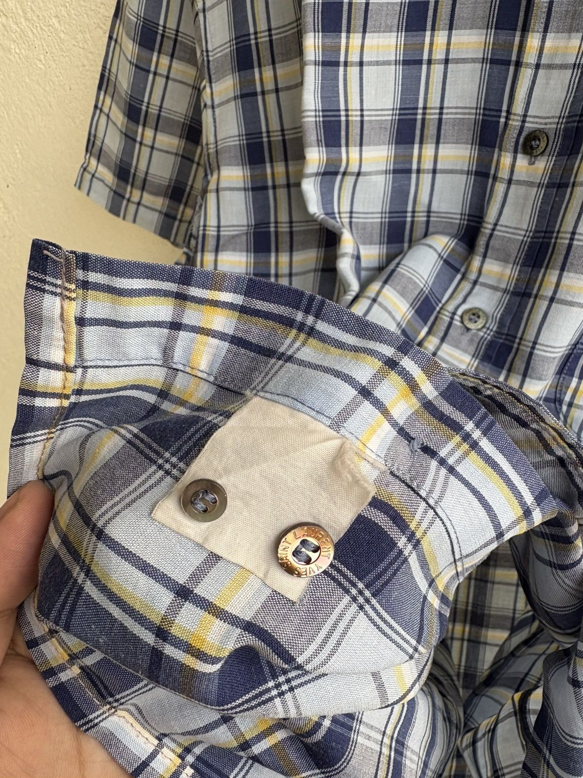 Yves Saint Laurent 90s Vintage Yves Saint laurent plaid shirt Size US L / EU 52-54 / 3 - 5 Thumbnail