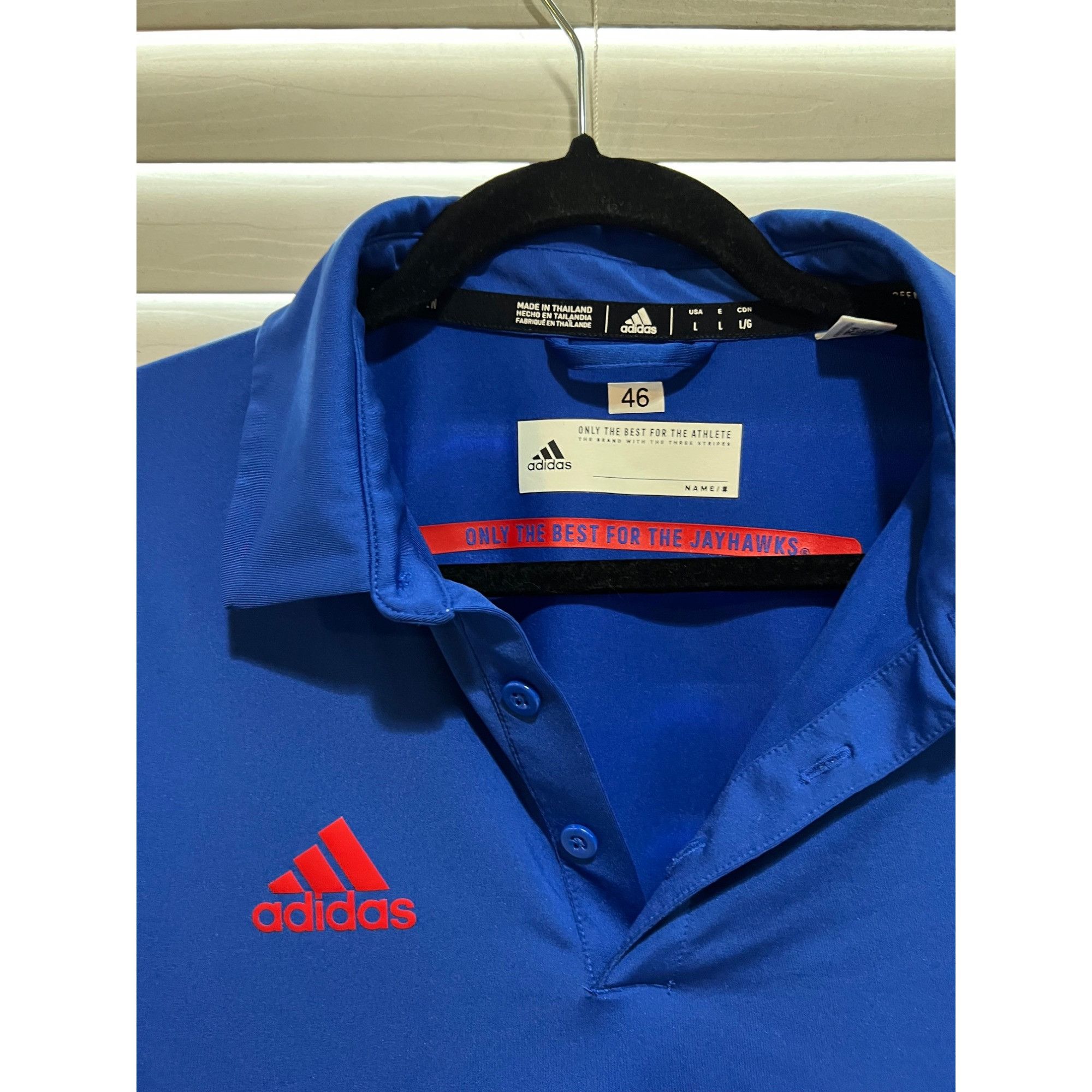 Adidas Adidas University of Kansas Jayhawks Polo Shirt - Size L Size US L / EU 52-54 / 3 - 2 Thumbnail