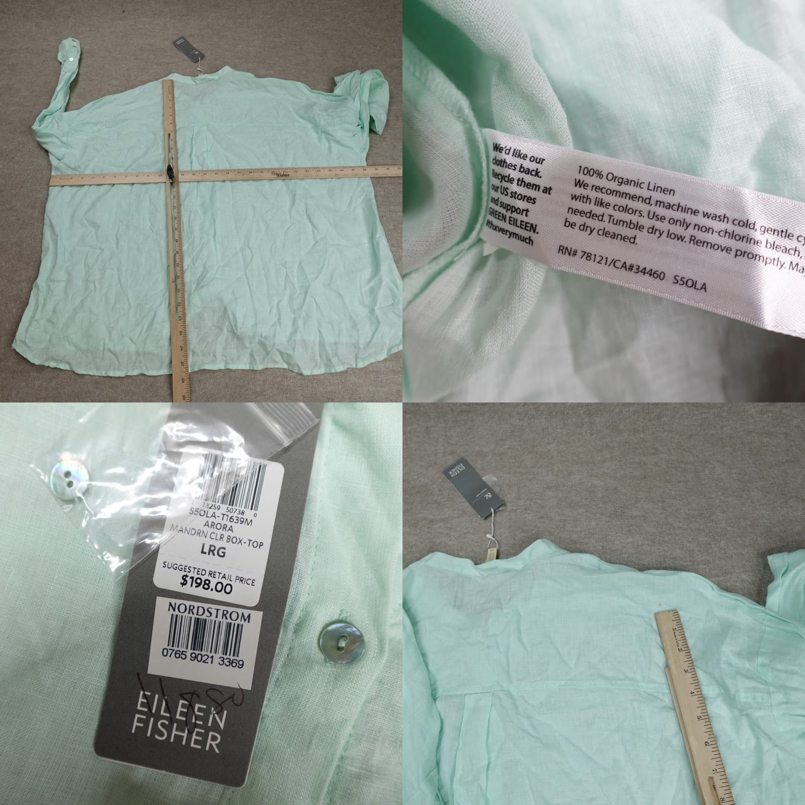 Eileen Fisher VINTAGE? No — Eileen Fisher Shirt Women L Blue Linen Button-Up Collared Long Sleeve Casual Relaxed Classic Button-Up Shirt Size L / US 10 / IT 46 - 8 Thumbnail