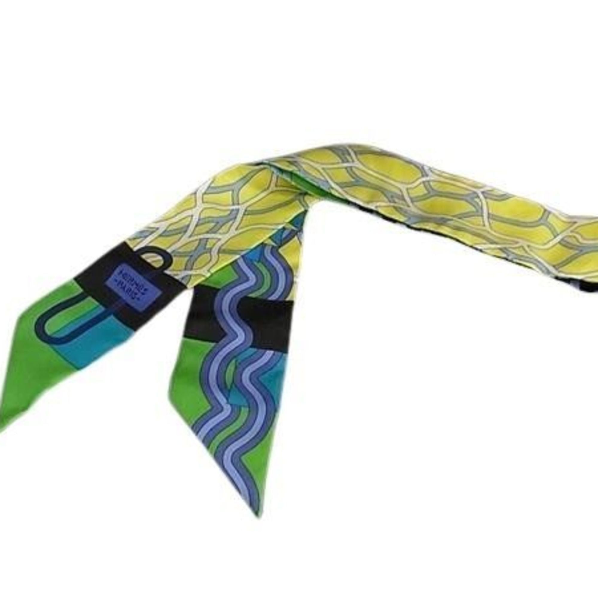 Hermes HERMES Twilly Multicolor Silk Ribbon Scarf for Women, BALLET AQUATIQUE, Underwater Ballet Size ONE SIZE - 1 Thumbnail