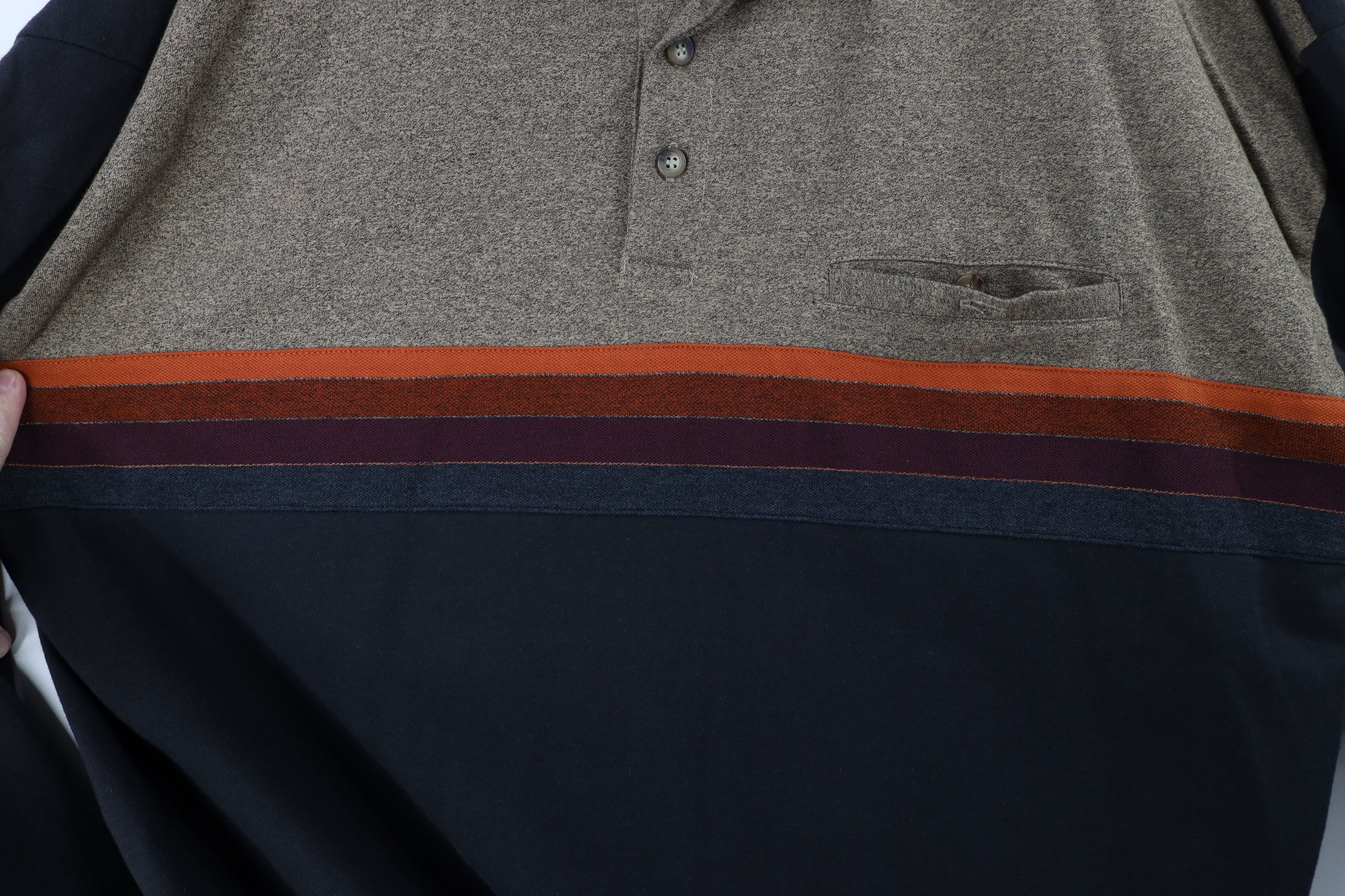 Vintage Vintage 90s Streetwear Striped Pullover Long Sleeve Polo Size US XXL / EU 58 / 5 - 6 Thumbnail