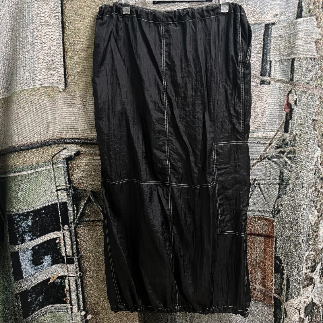 Other motelrocks Masao Maxi Skirt In Parachute Stitch Black Size 31" - 3 Thumbnail