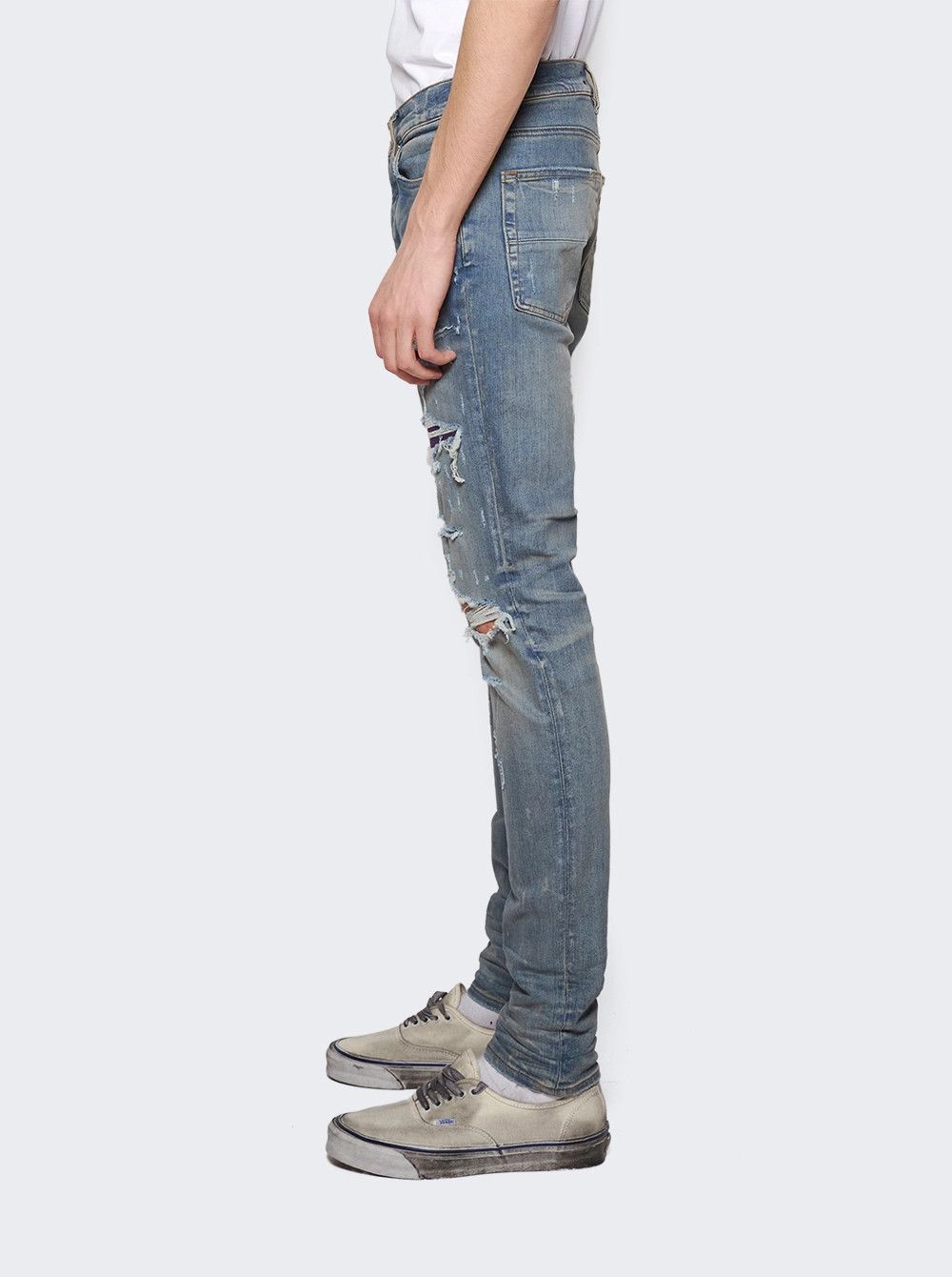 Amiri o1gr1nt0924 Serif Logo Jeans in Clay Indigo Size US 28 / EU 44 - 4 Thumbnail