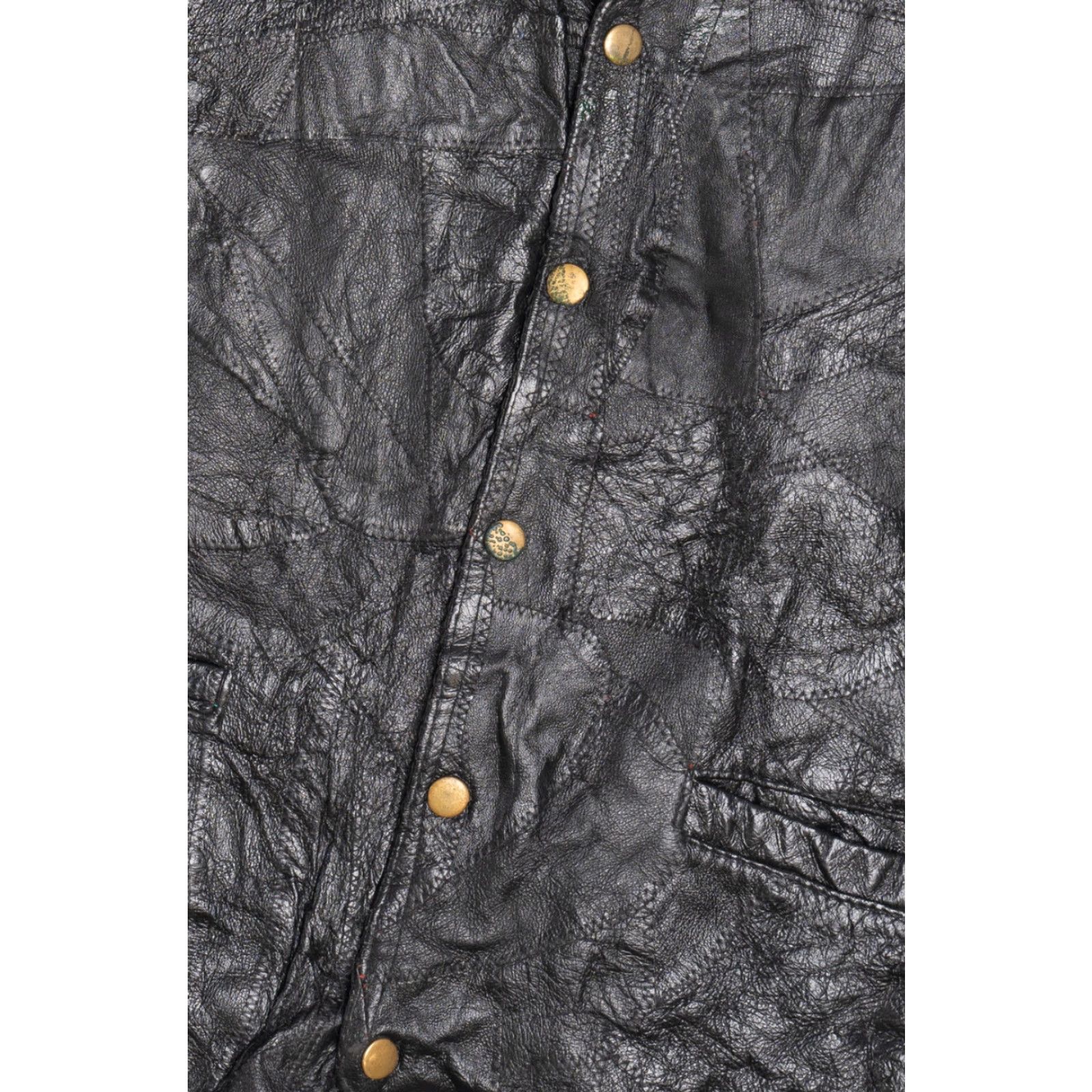 Vintage VINTAGE Navarre Leather Company Stitched Patchwork Leather Vest 3X-Large Black 1990s Mens/Boys Size US XXL / EU 58 / 5 - 3 Thumbnail