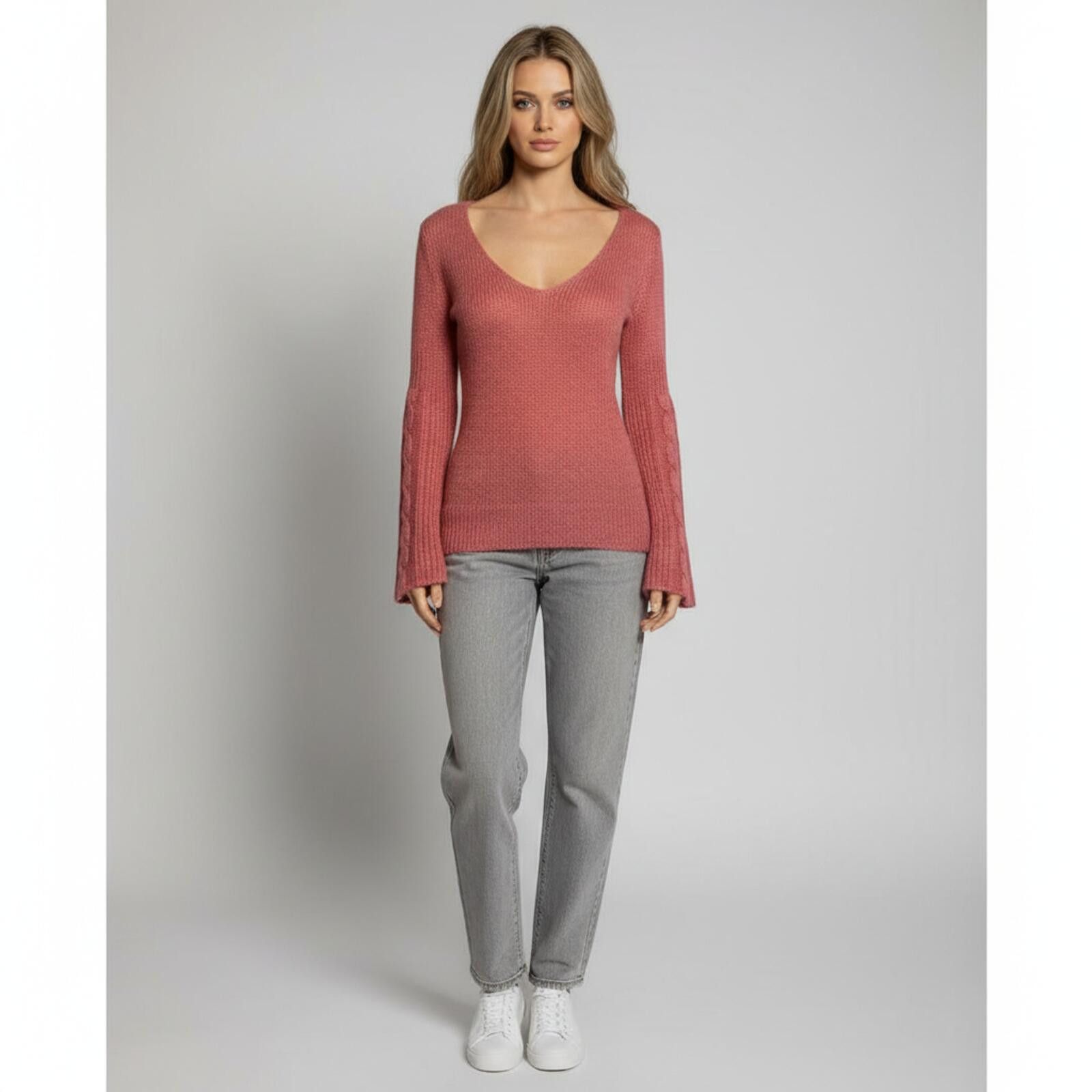 Other Next Era Couture Women's Y2K Pink V-Neck Pullover Sweater S Size S / US 4 / IT 40 - 1 Thumbnail