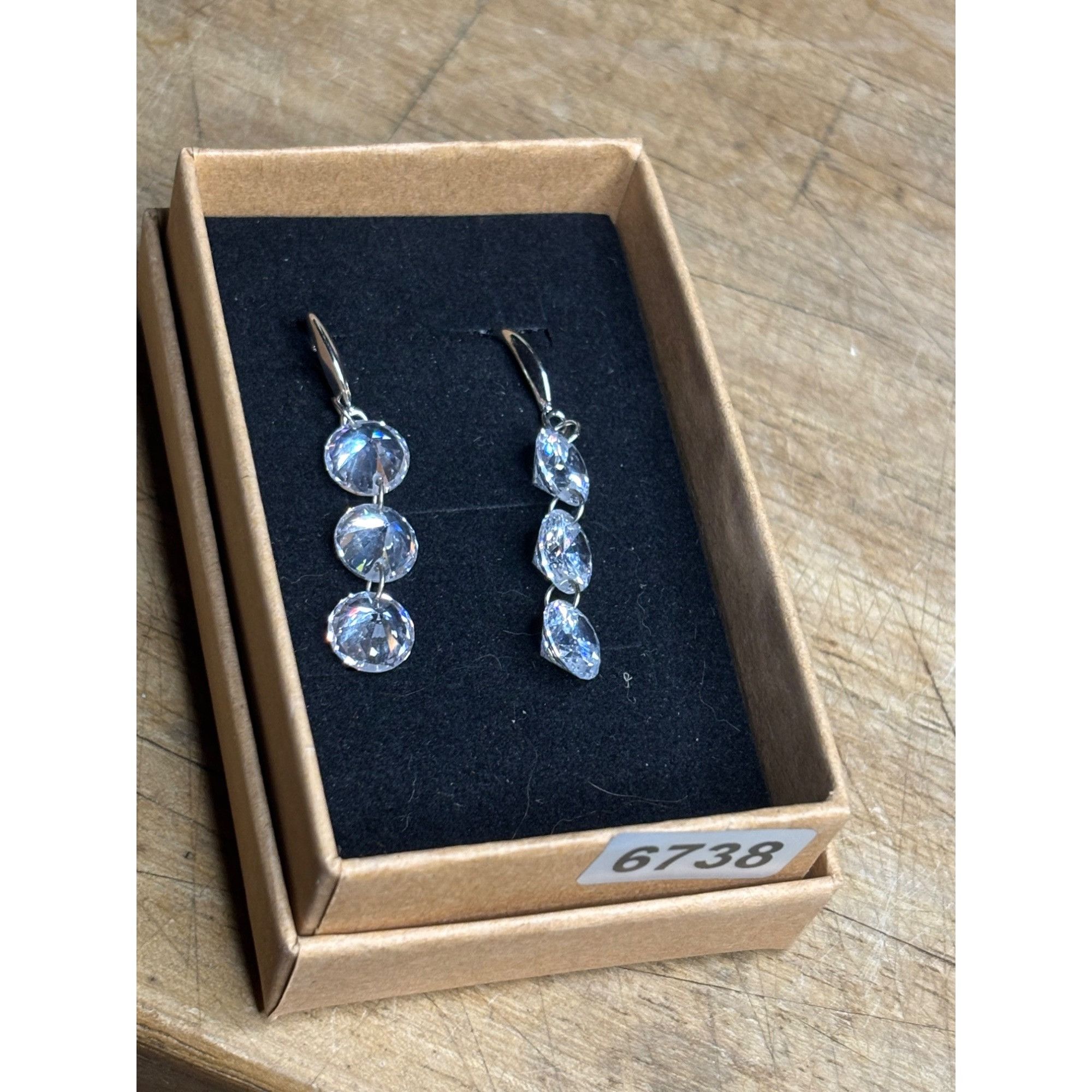 Other Sterling Silver Cubic Zirconia Drop Earrings Size ONE SIZE - 5 Thumbnail
