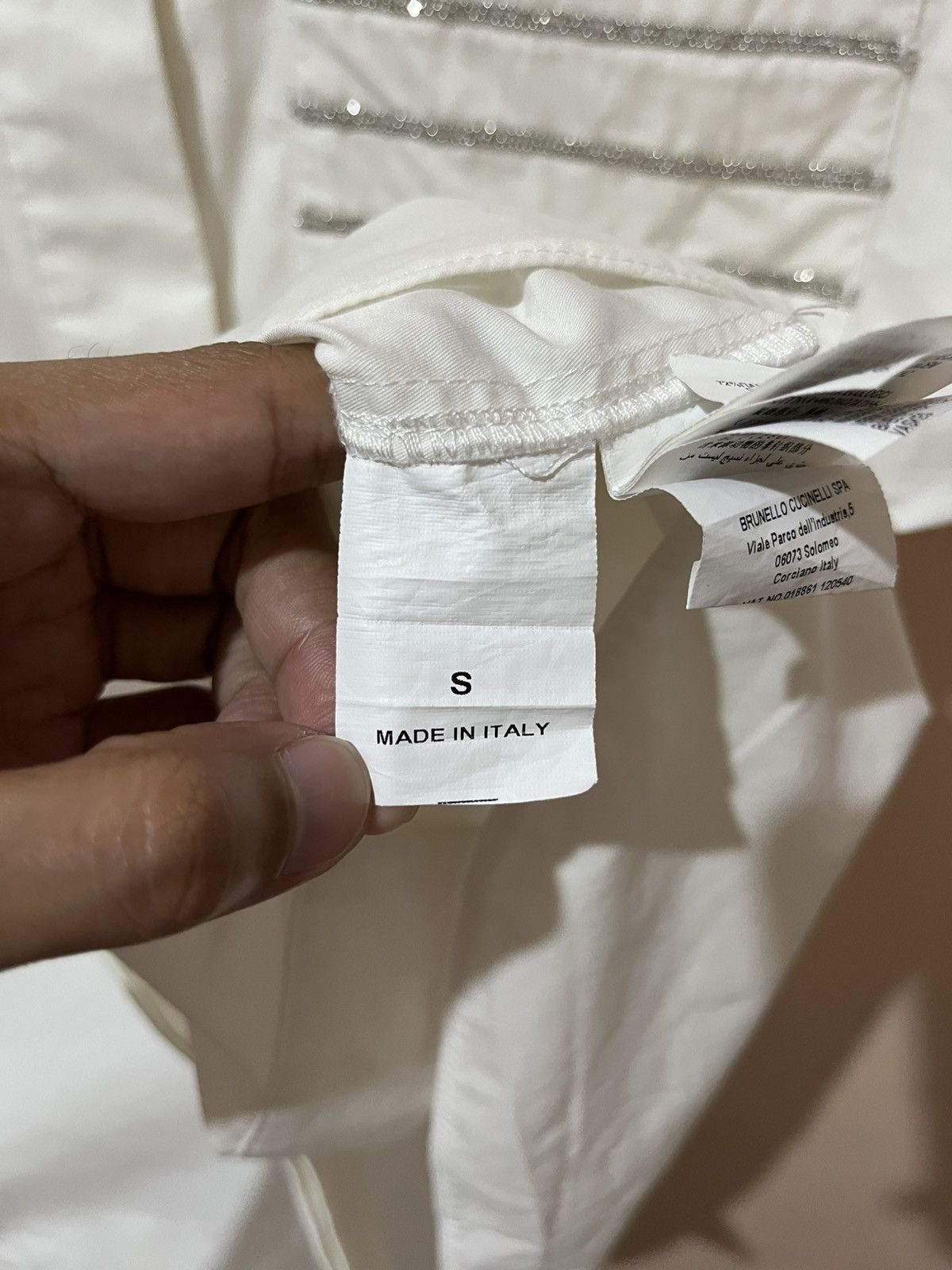 Brunello Cucinelli Brunello Cucinelli - Bead Embellished - Button Up Shirt Size S / US 4 / IT 40 - 10 Thumbnail