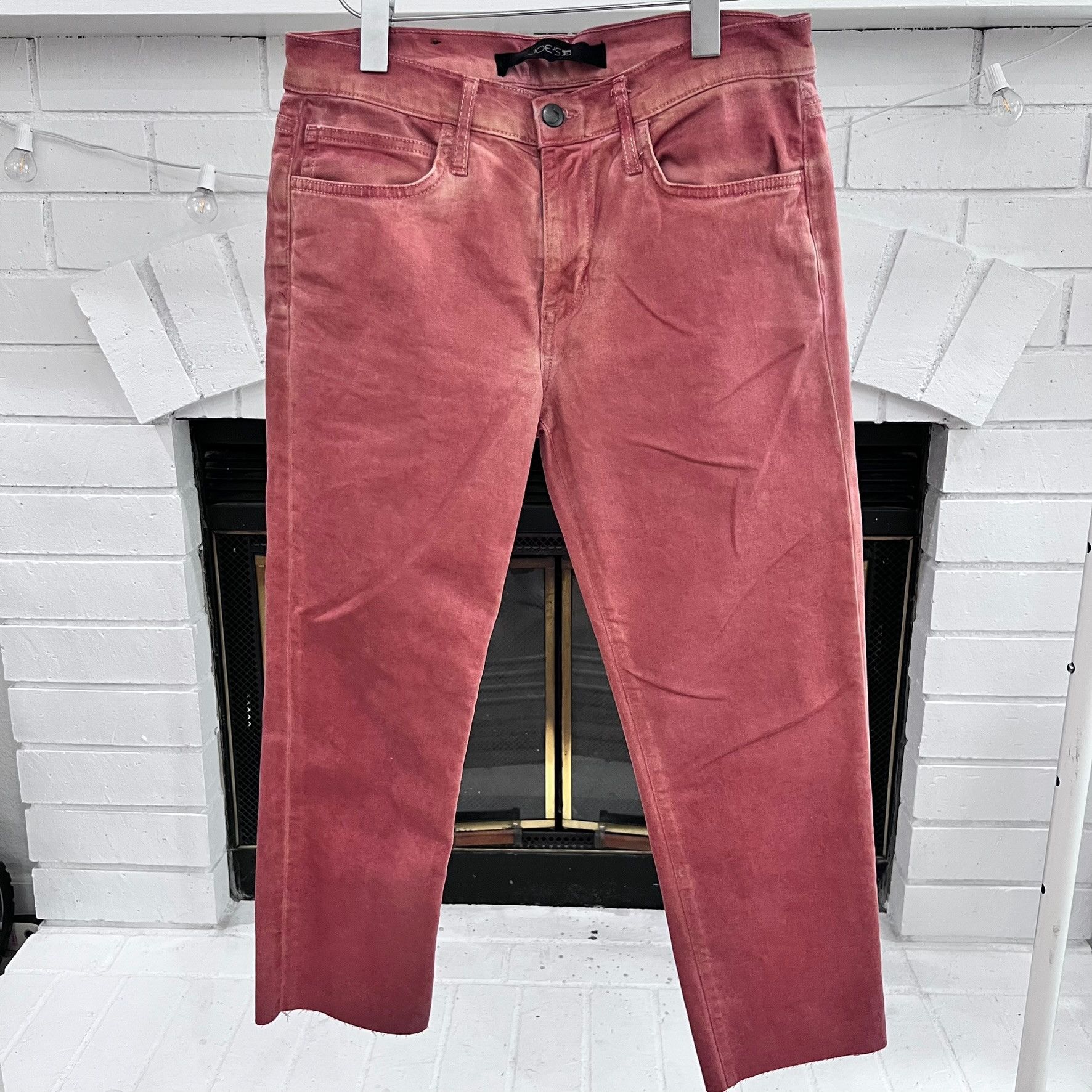 Joe's Faded Red Orange Cropped Joe's Jeans Skinny Denim Pants Size US 29 - 1 Thumbnail