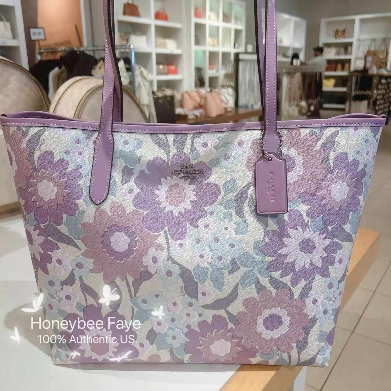Coach NWT Coach City Tote Bag With Floral Print CBG78 Size ONE SIZE - 1 Thumbnail