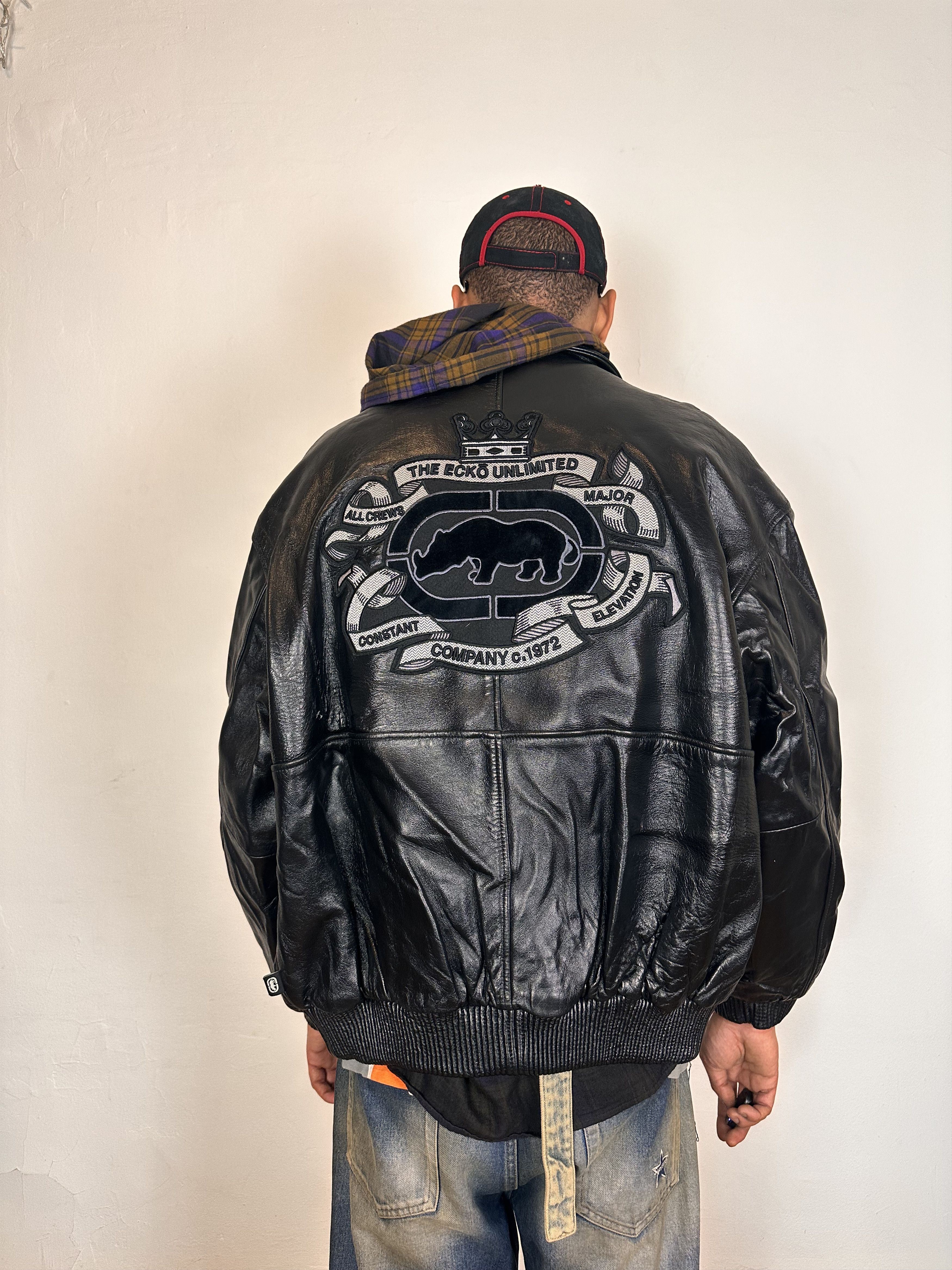 Ecko Unltd. Vintage Ecko Unlimited Black Leather Bomber Jacket - XXL Size US XXL / EU 58 / 5 - 7 Thumbnail