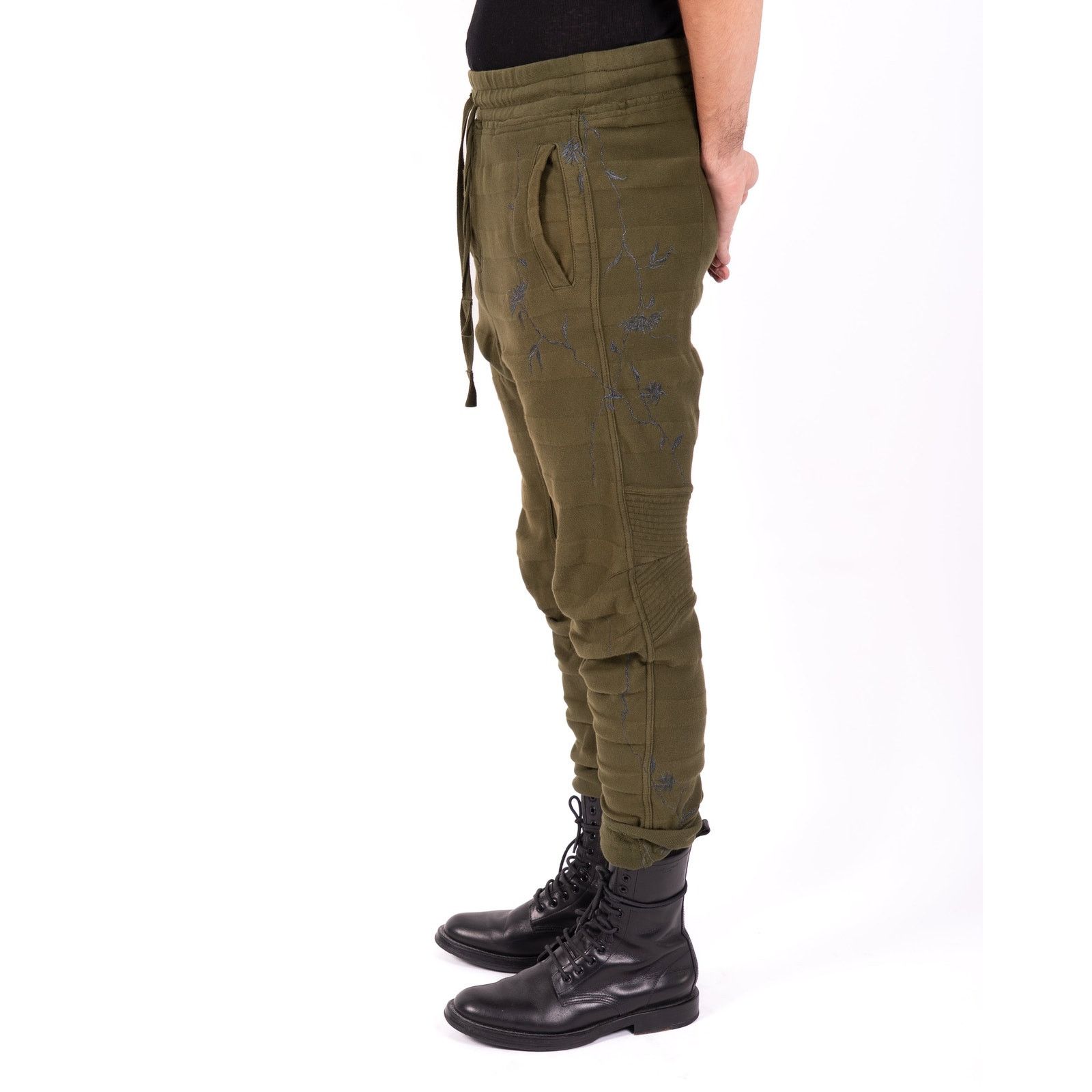 Haider Ackermann FW18 Embroidered Biker Sweatpants in Khaki Perth Size US 32 / EU 48 - 4 Thumbnail