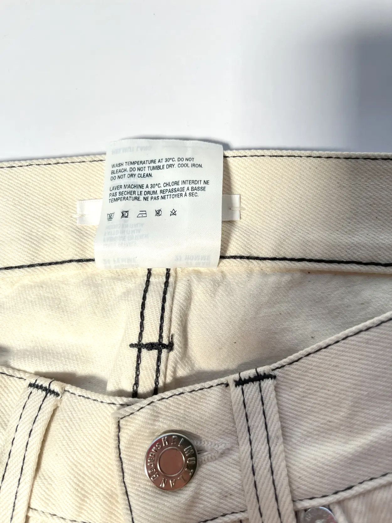 Helmut Lang ⚡️QUICK SALE⚡️Helmut Lang Natural Cream Jeans Denim Size US 27 - 3 Thumbnail