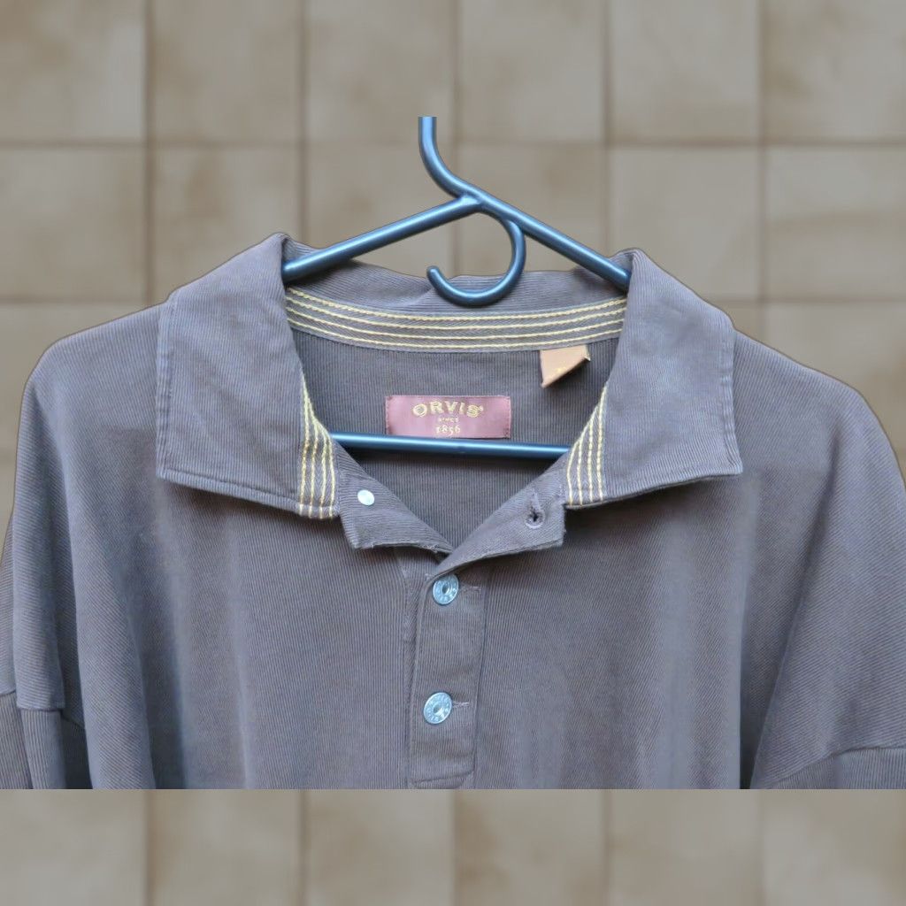 Orvis VINTAGE Orvis Shirt Brown Long Sleeve Button-Down Collared Dress Shirt Men XXL Brown collared Shirt Mens 2XL Long Sleeve Button-Down Size US XXL / EU 58 / 5 - 1 Thumbnail